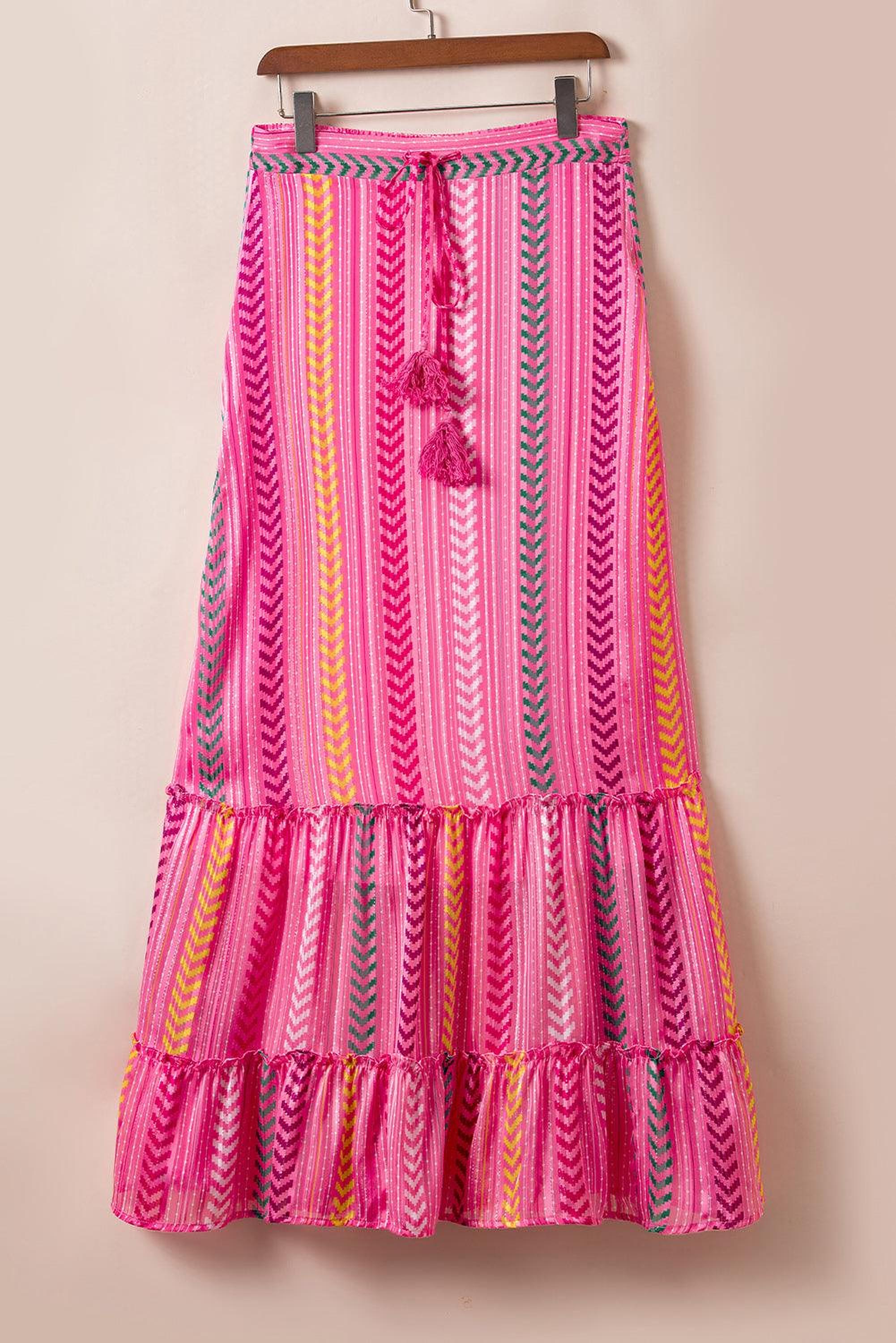 Boho Maxi Rok met Kwastjes en Ruches