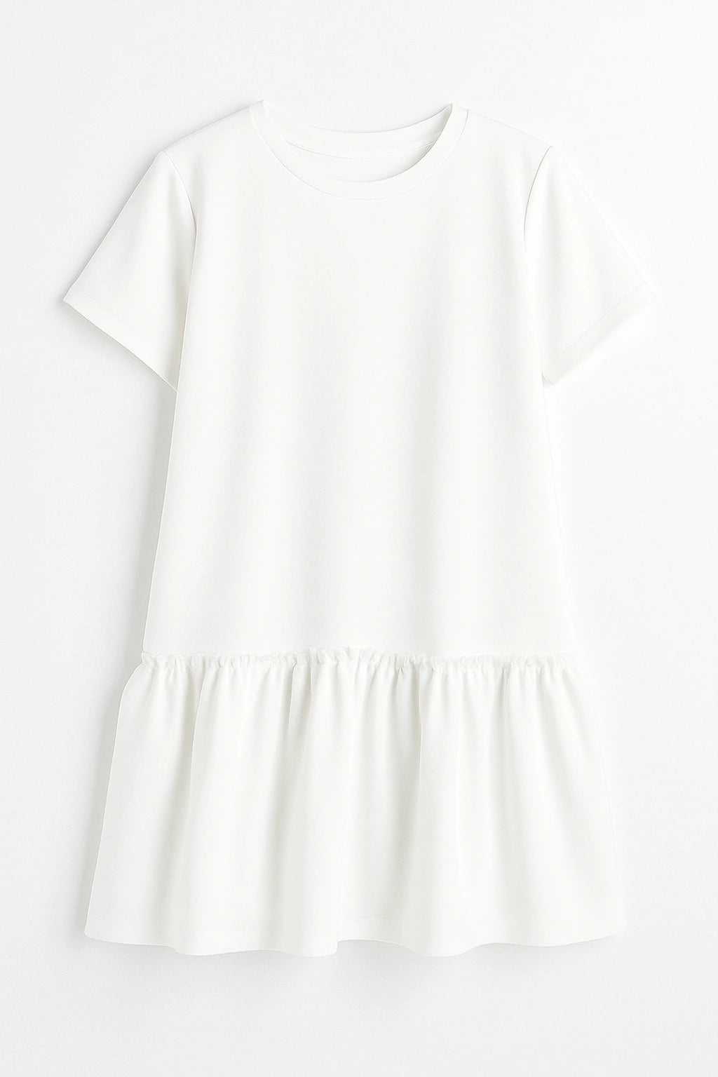 Éclat Féminin | Robe Courte à Volants et Manches Courtes