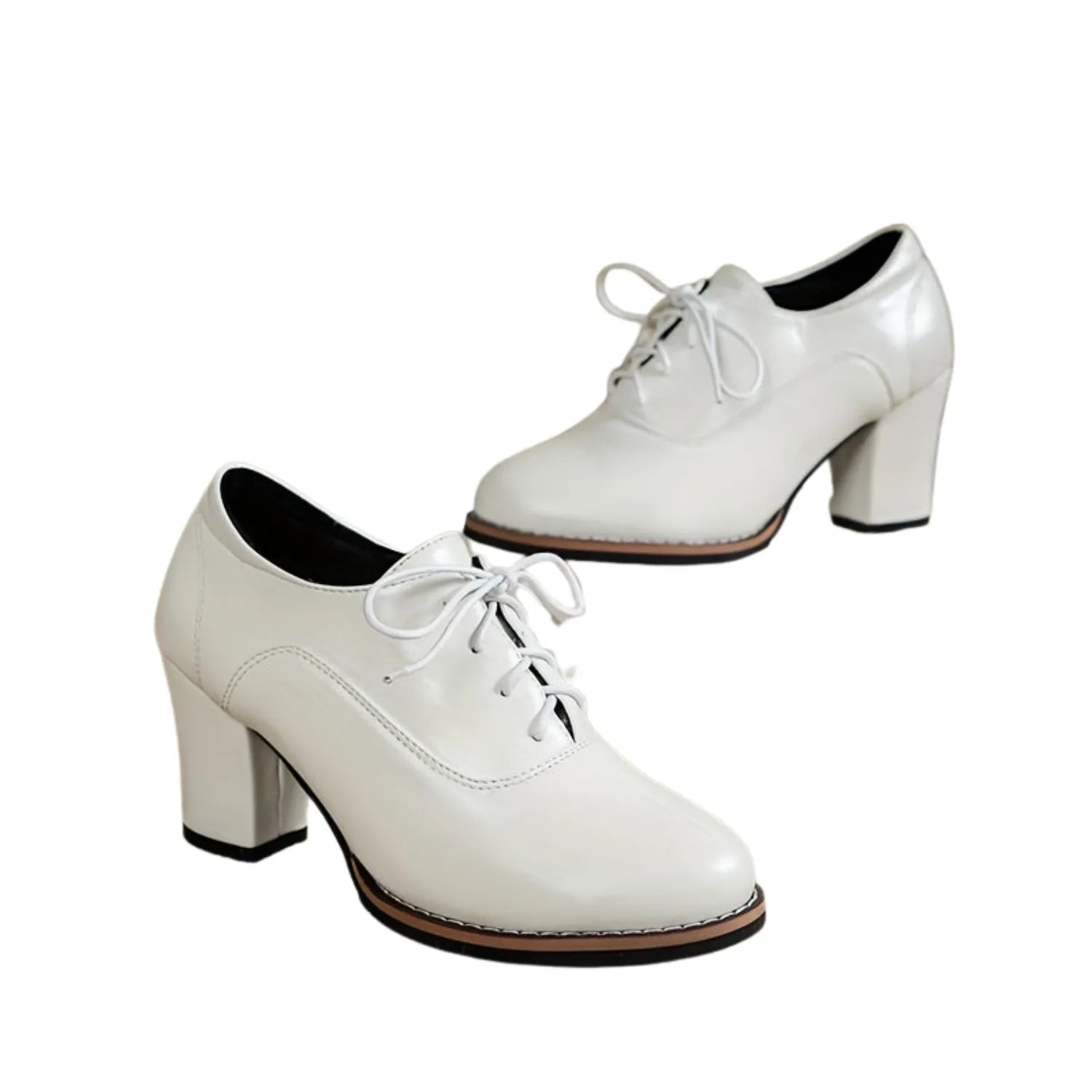 Chaussures Élégance à Lacets | Escarpins Femme Élégants à Talons Épais