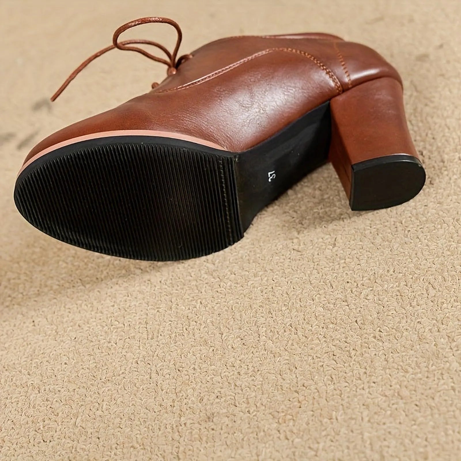 Chaussures Élégance à Lacets | Escarpins Femme Élégants à Talons Épais