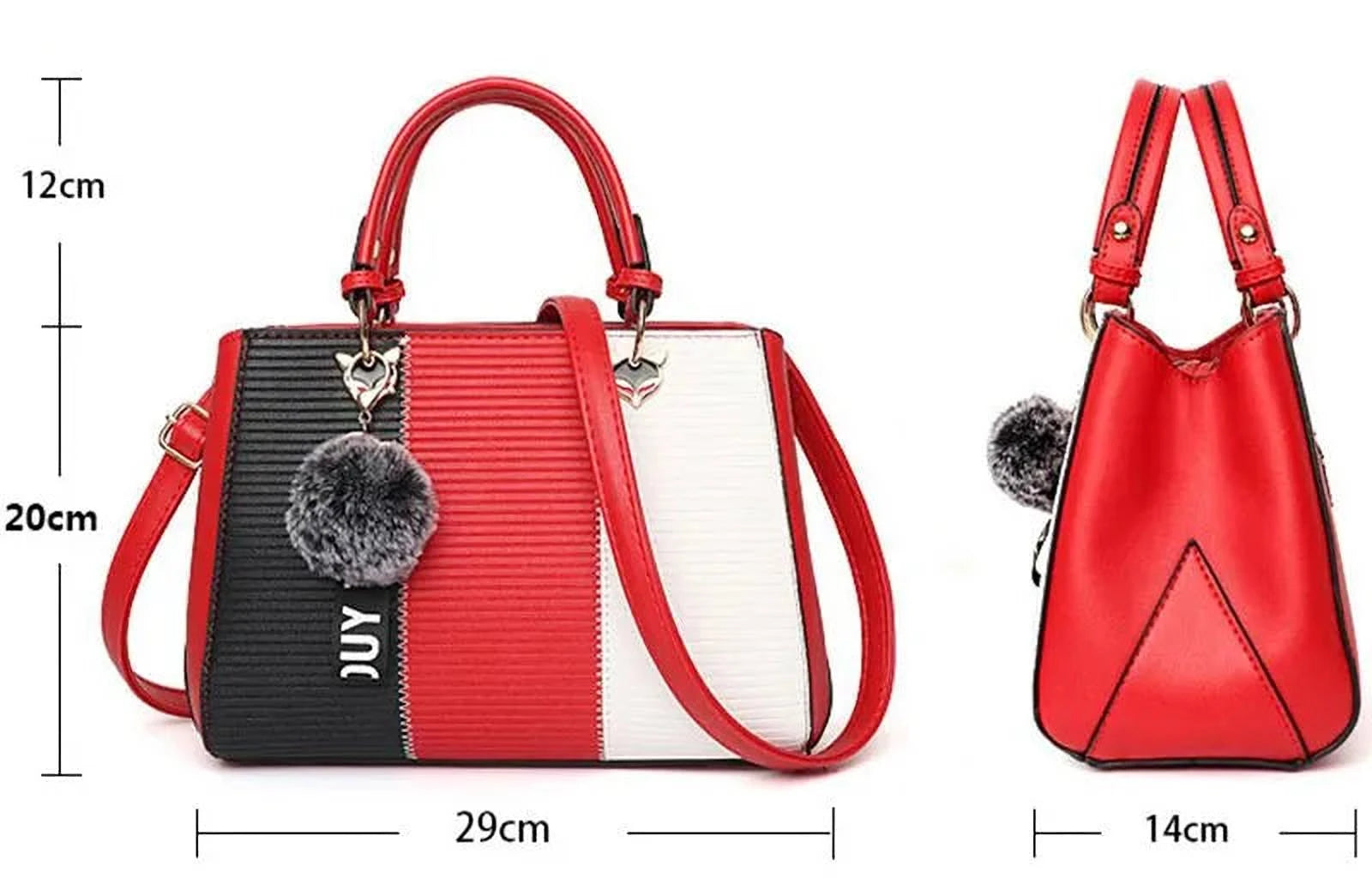 ChicHélice Sac | Sac à Main Tressé Élégant avec Pompon Déco