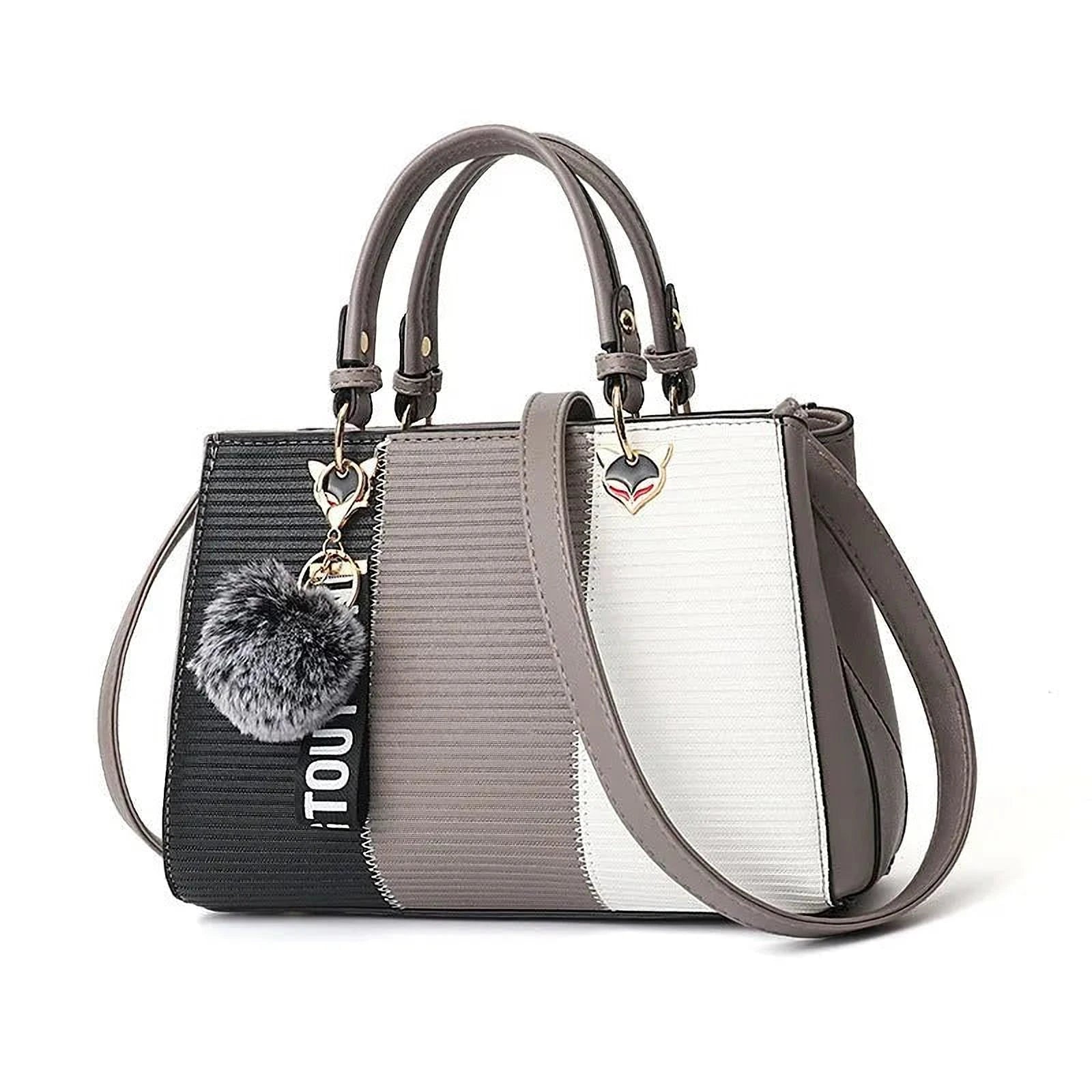 ChicHélice Sac | Sac à Main Tressé Élégant avec Pompon Déco
