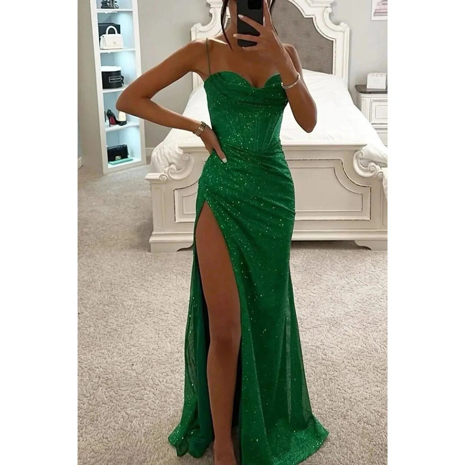 Éclat Élégante | Robe Maxi à Paillettes pour Femmes Soirées