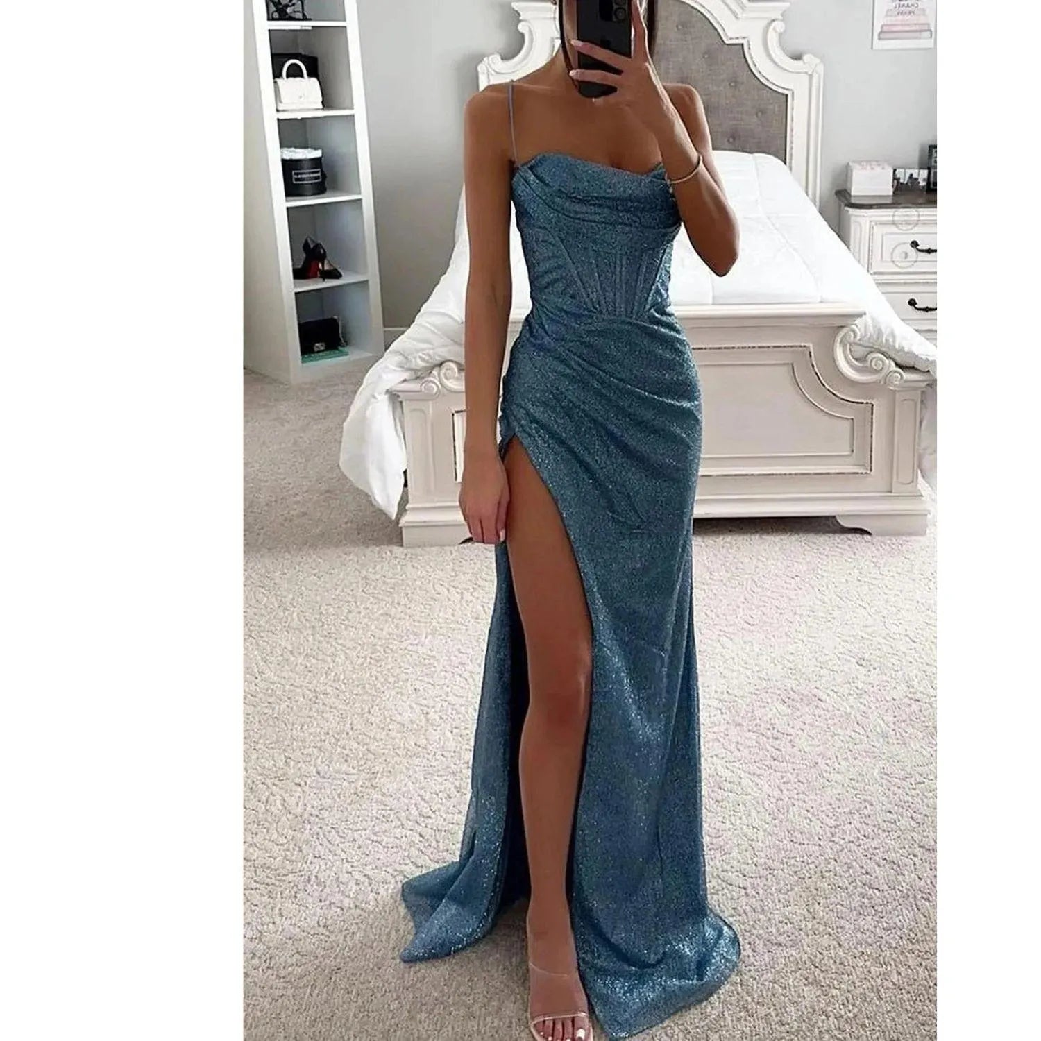 Éclat Élégante | Robe Maxi à Paillettes pour Femmes Soirées