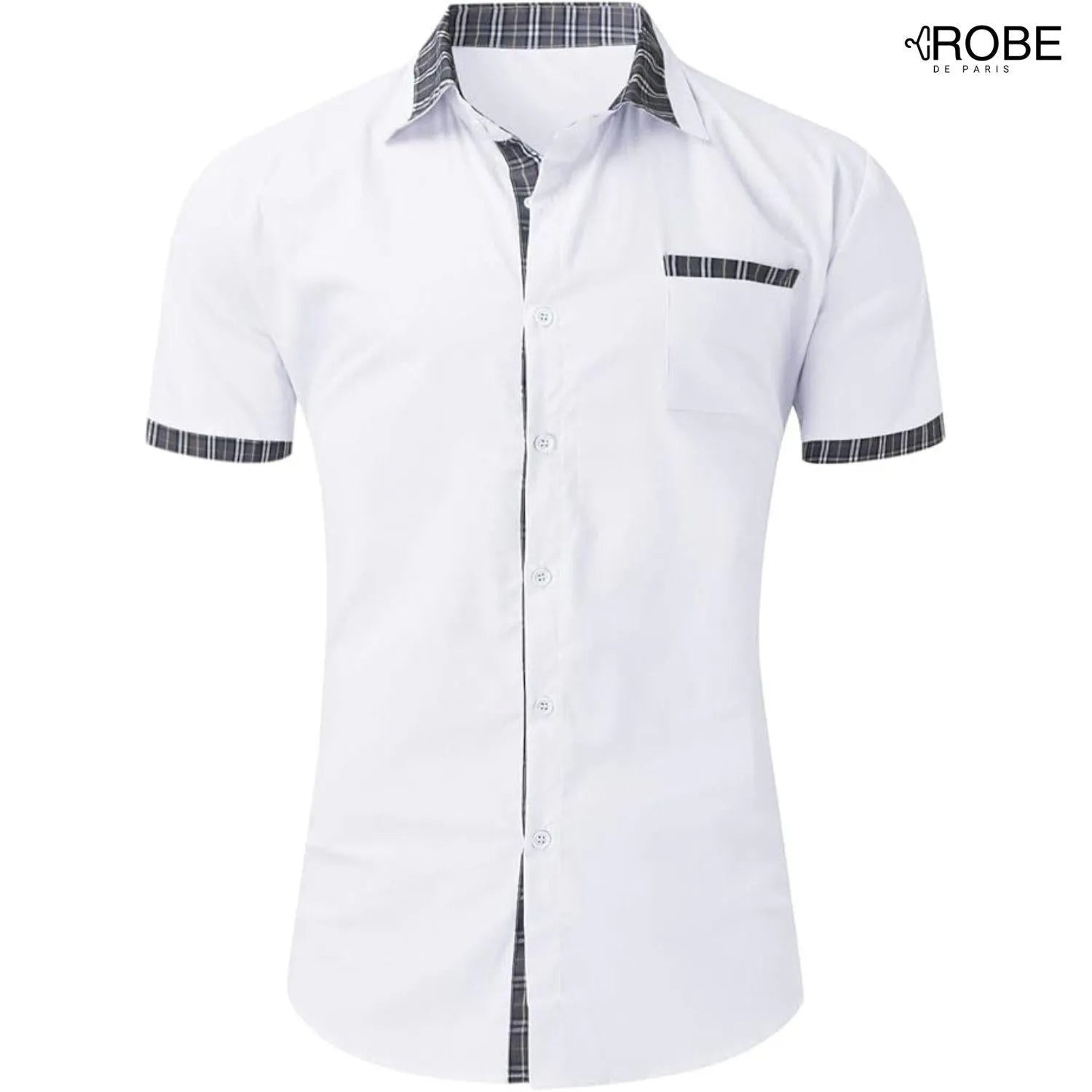 Élégance Aérée | Chemise Homme Manches Courtes en Tissu Léger et Respirant