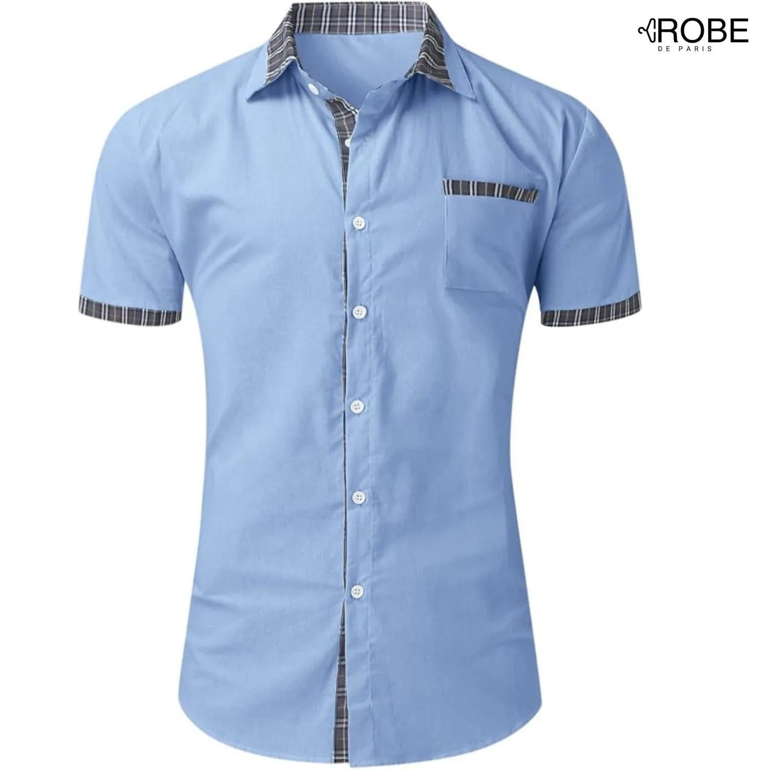 Élégance Aérée | Chemise Homme Manches Courtes en Tissu Léger et Respirant