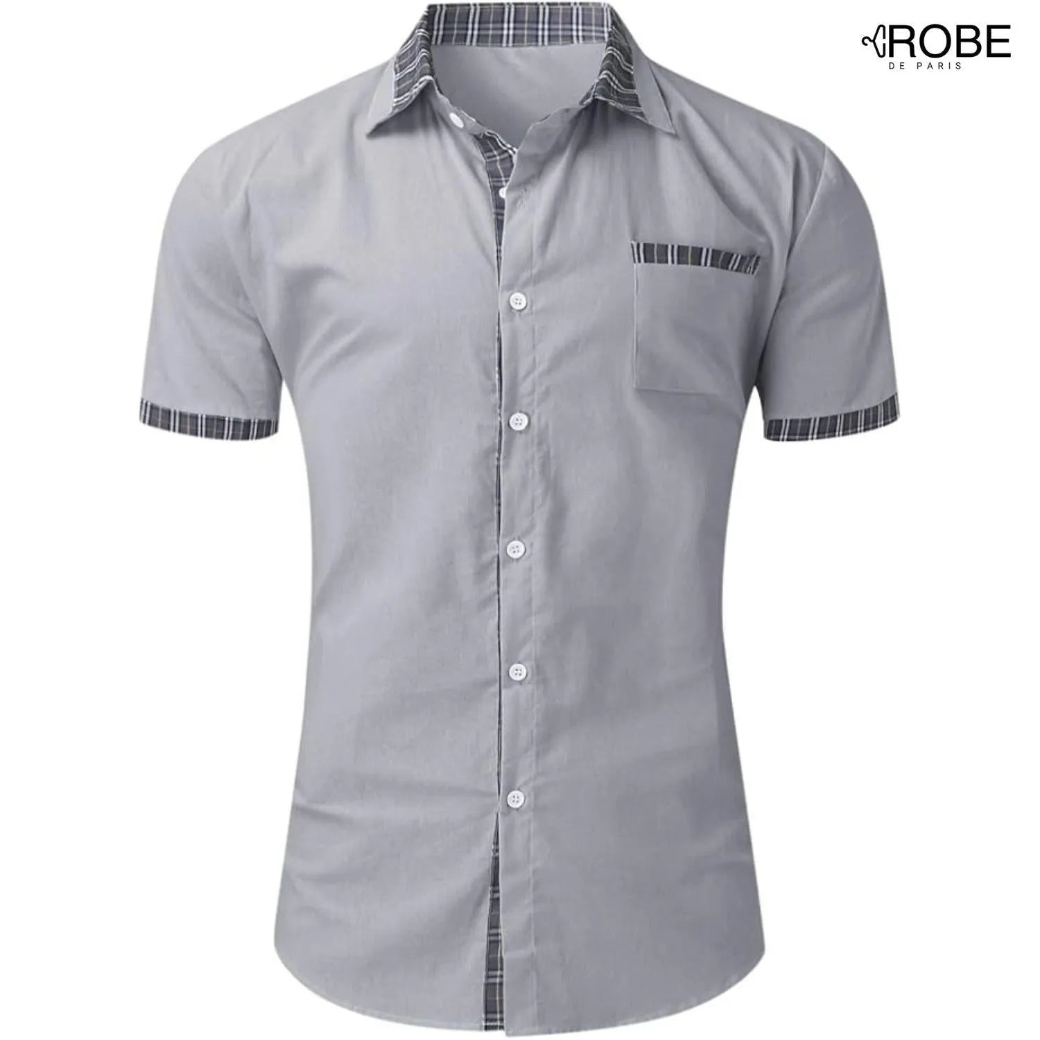 Élégance Aérée | Chemise Homme Manches Courtes en Tissu Léger et Respirant