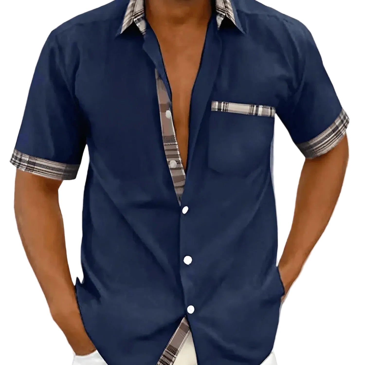 Élégance Aérée | Chemise Homme Manches Courtes en Tissu Léger et Respirant