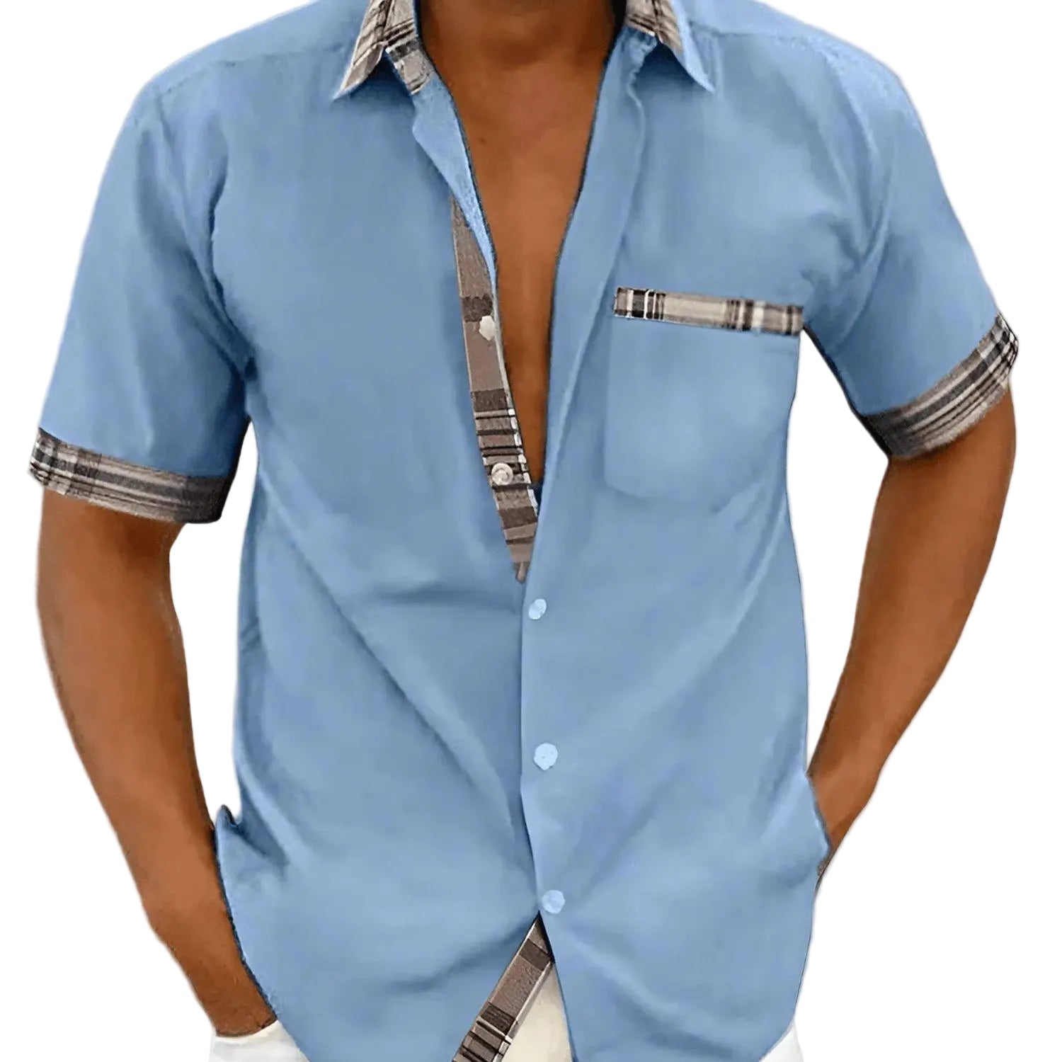 Élégance Aérée | Chemise Homme Manches Courtes en Tissu Léger et Respirant