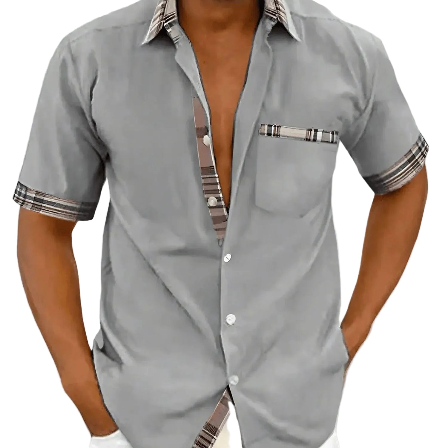 Élégance Aérée | Chemise Homme Manches Courtes en Tissu Léger et Respirant