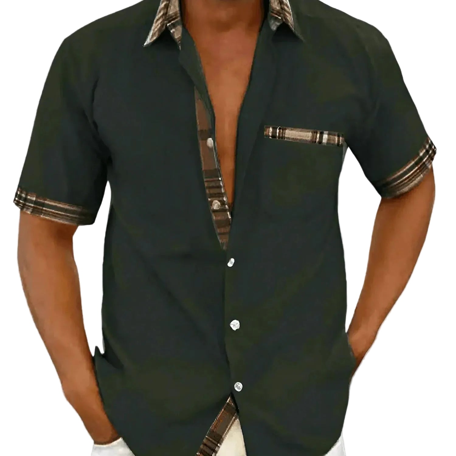 Élégance Aérée | Chemise Homme Manches Courtes en Tissu Léger et Respirant