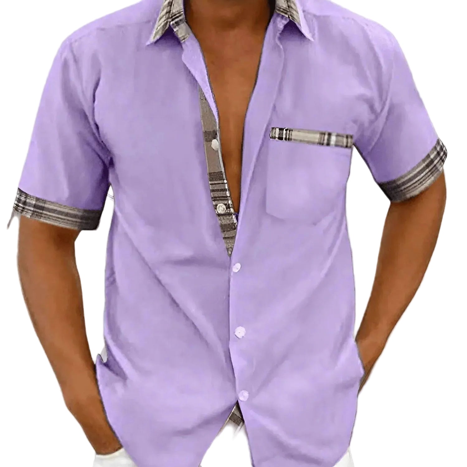 Élégance Aérée | Chemise Homme Manches Courtes en Tissu Léger et Respirant