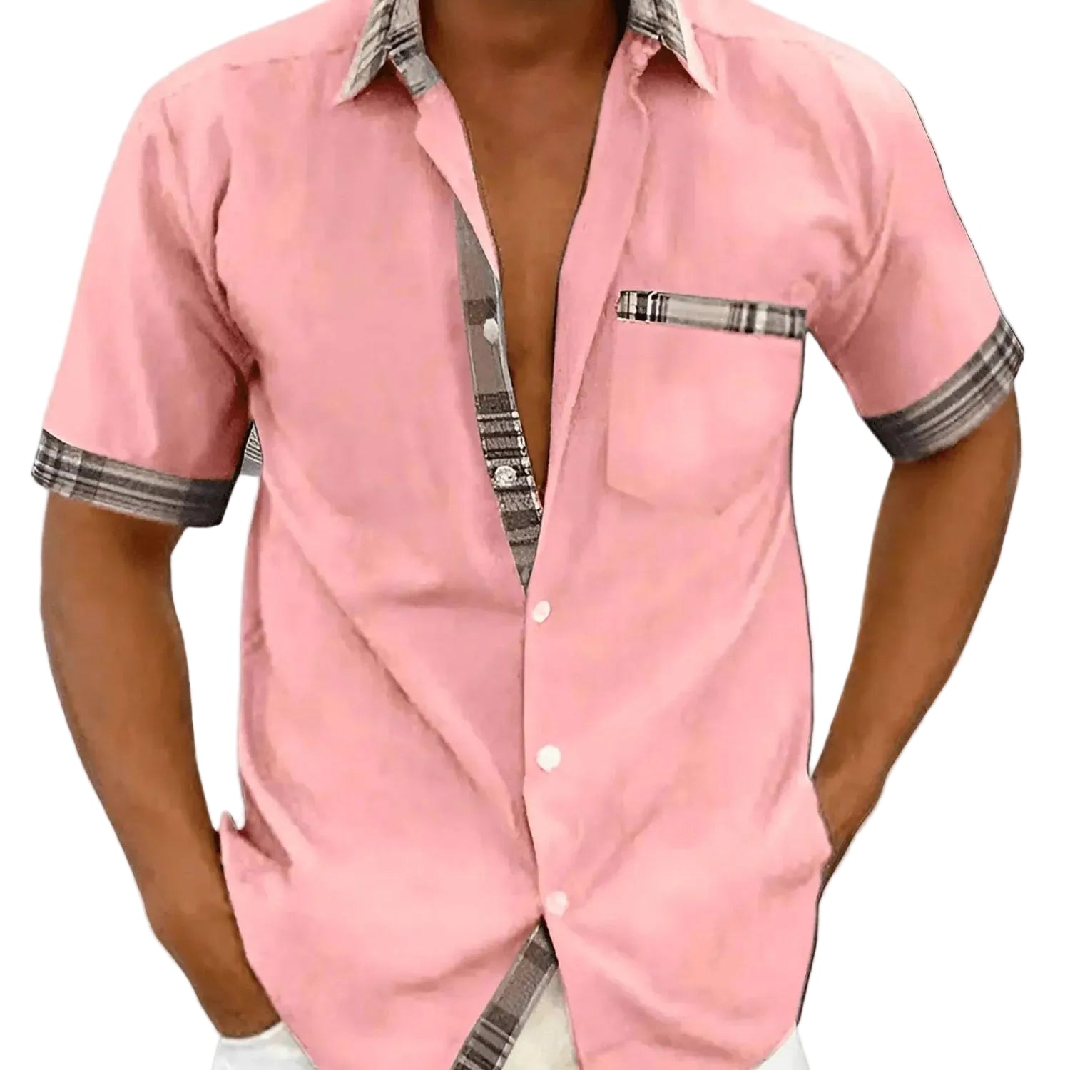 Élégance Aérée | Chemise Homme Manches Courtes en Tissu Léger et Respirant