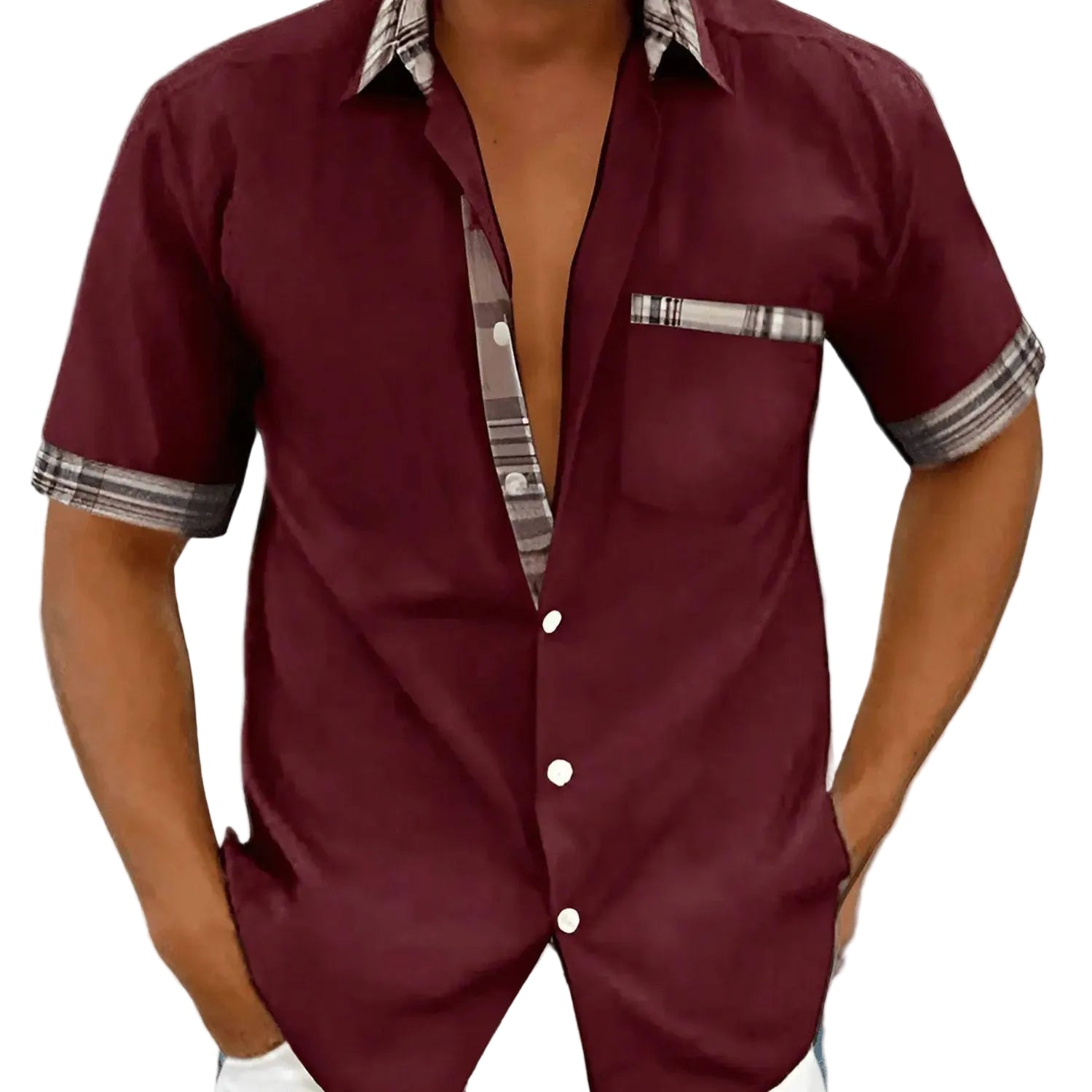 Élégance Aérée | Chemise Homme Manches Courtes en Tissu Léger et Respirant