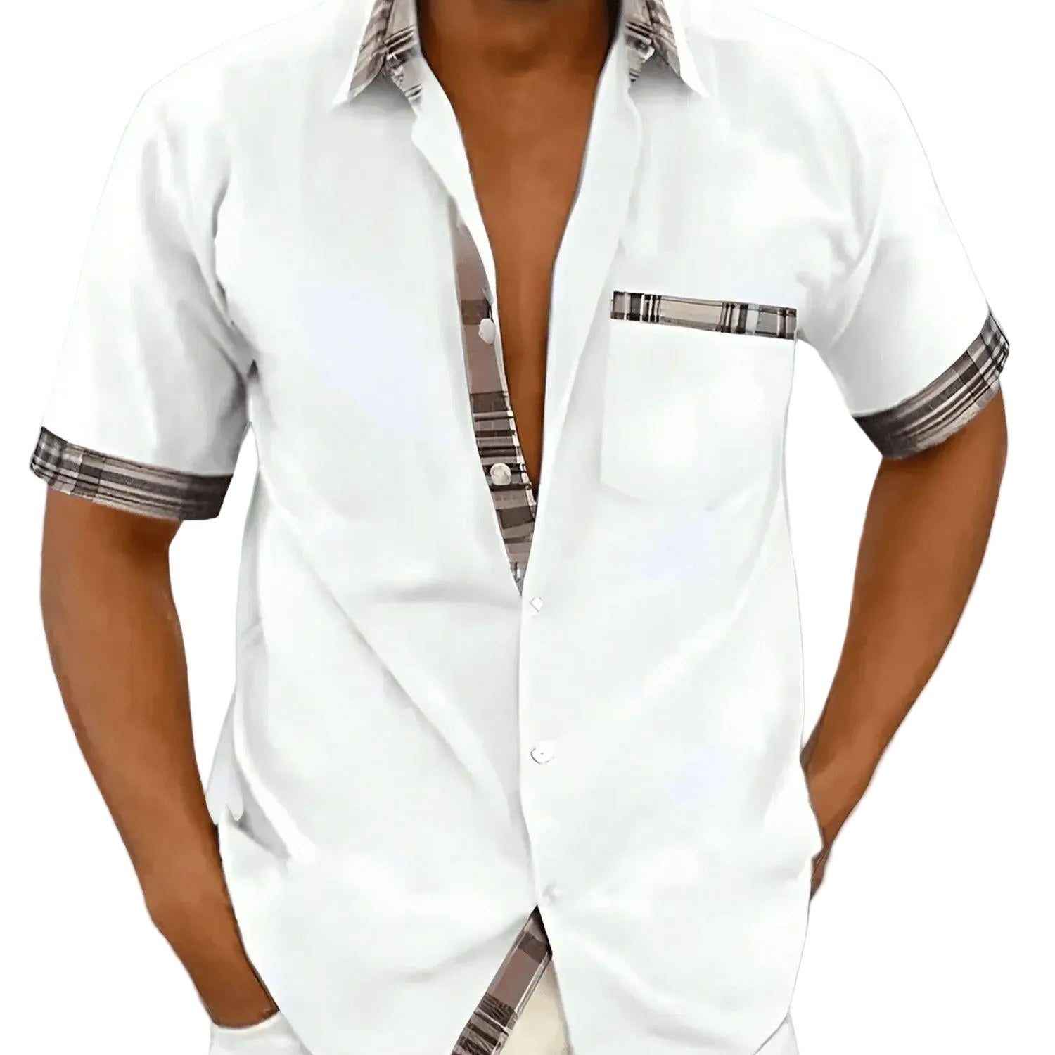 Élégance Aérée | Chemise Homme Manches Courtes en Tissu Léger et Respirant