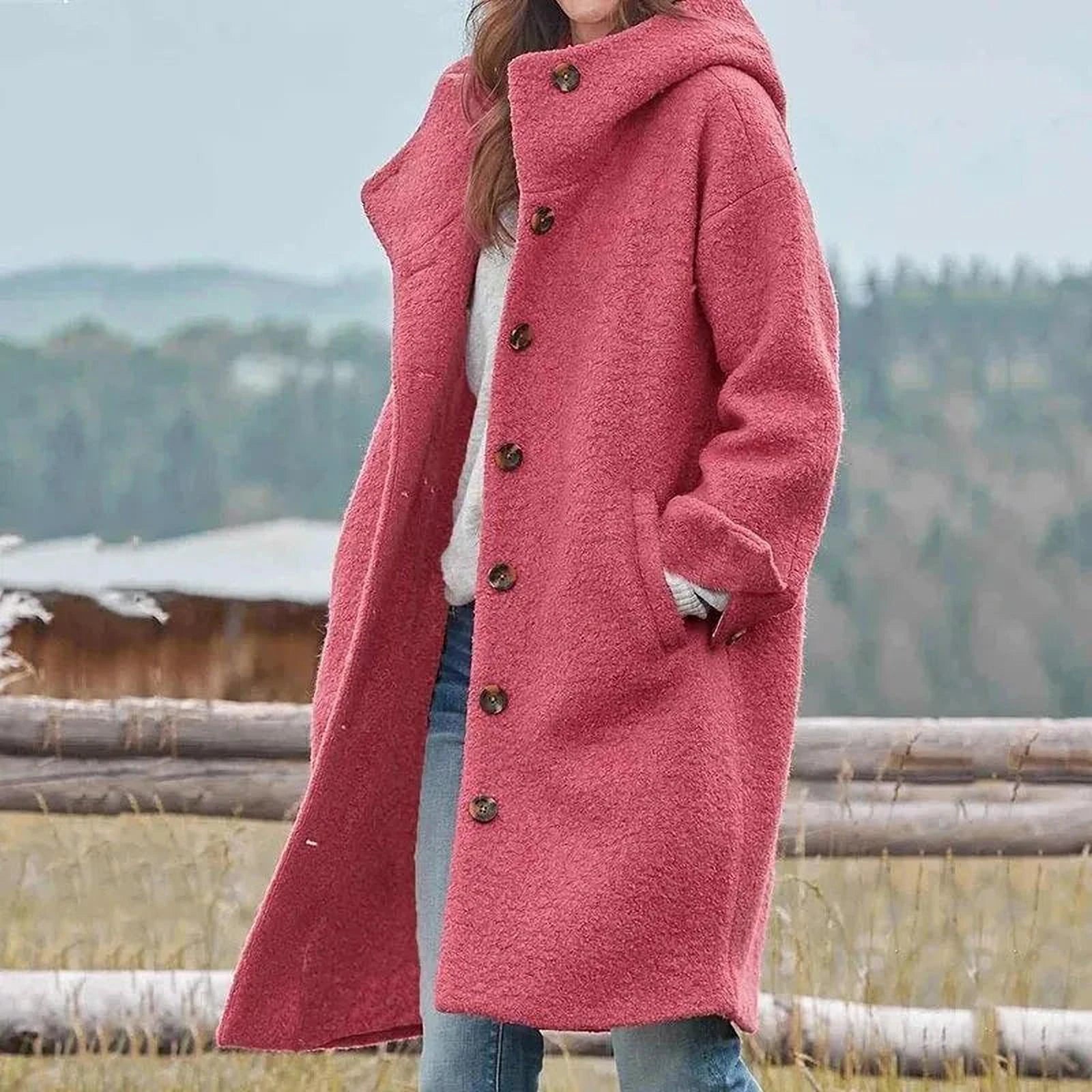 Élégance Coton Manteau | Manteau Femme Ample pour Automne et Hiver