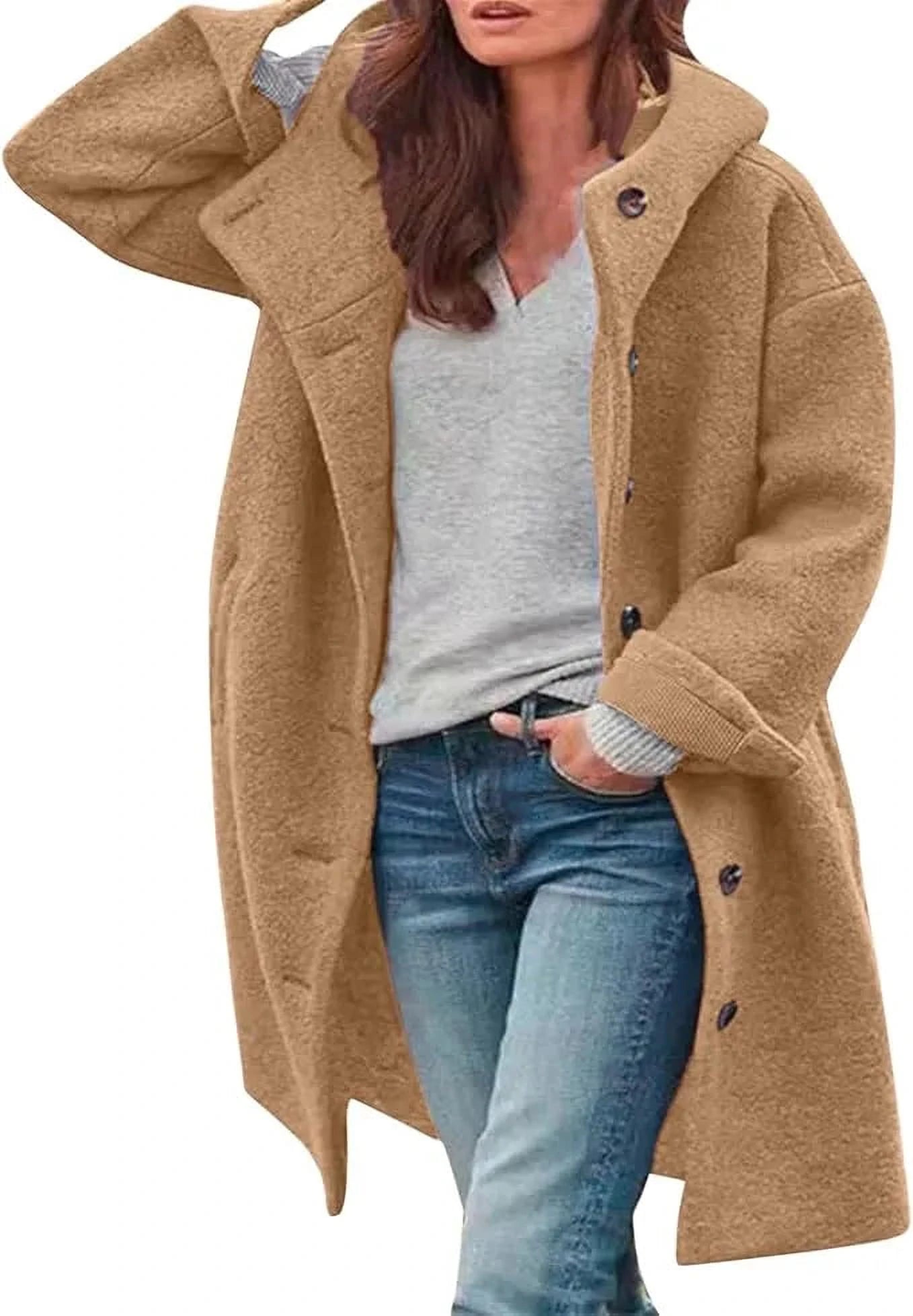 Élégance Coton Manteau | Manteau Femme Ample pour Automne et Hiver