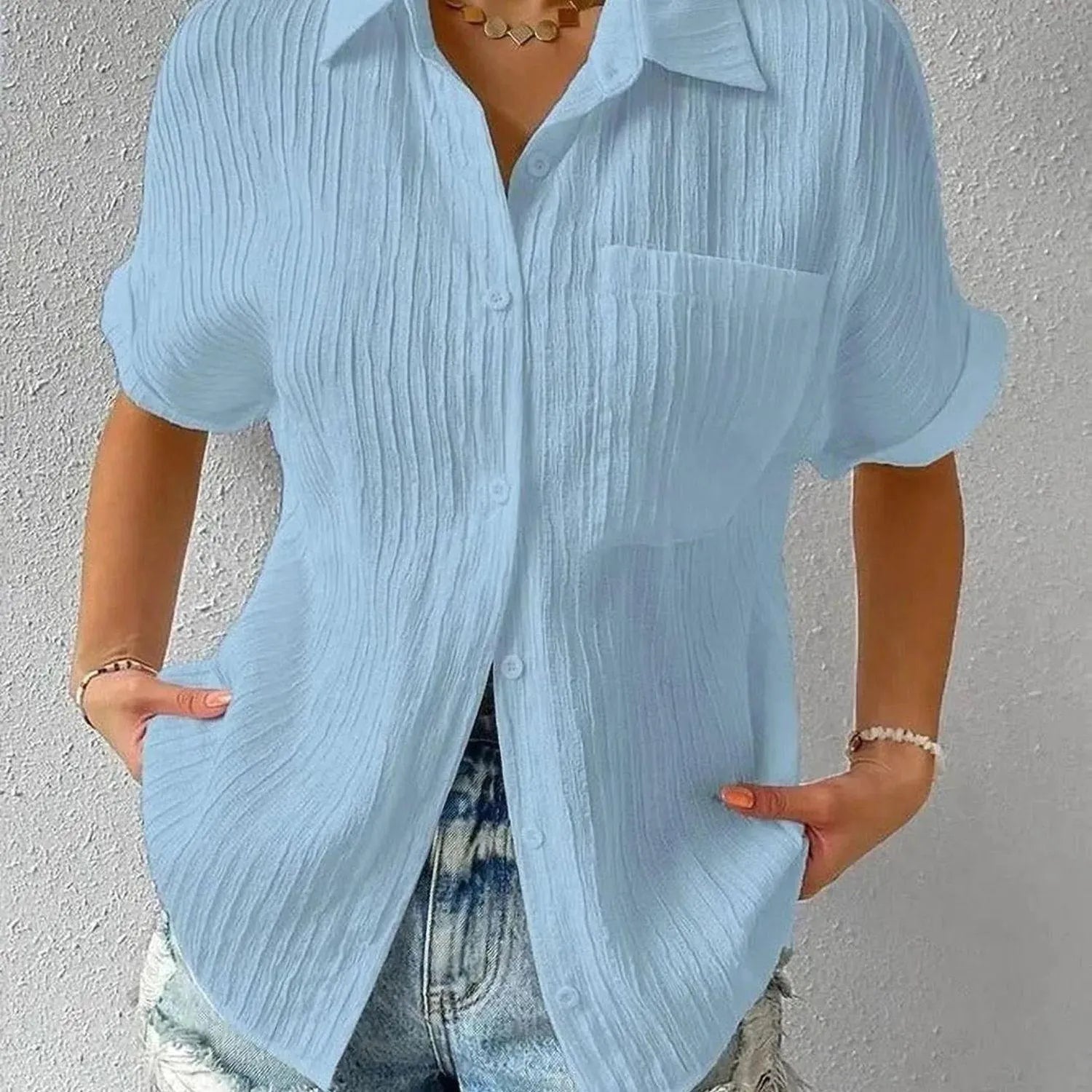 Élégance Décontractée | Chemisier Col Chemise Style Féminin