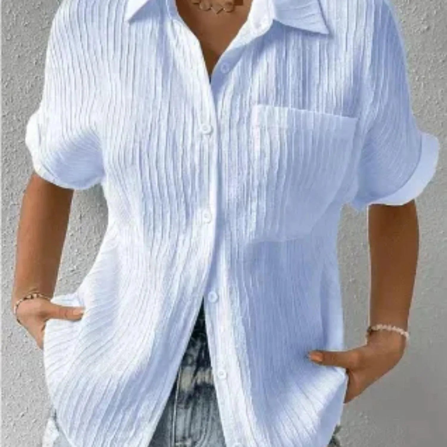 Élégance Décontractée | Chemisier Col Chemise Style Féminin