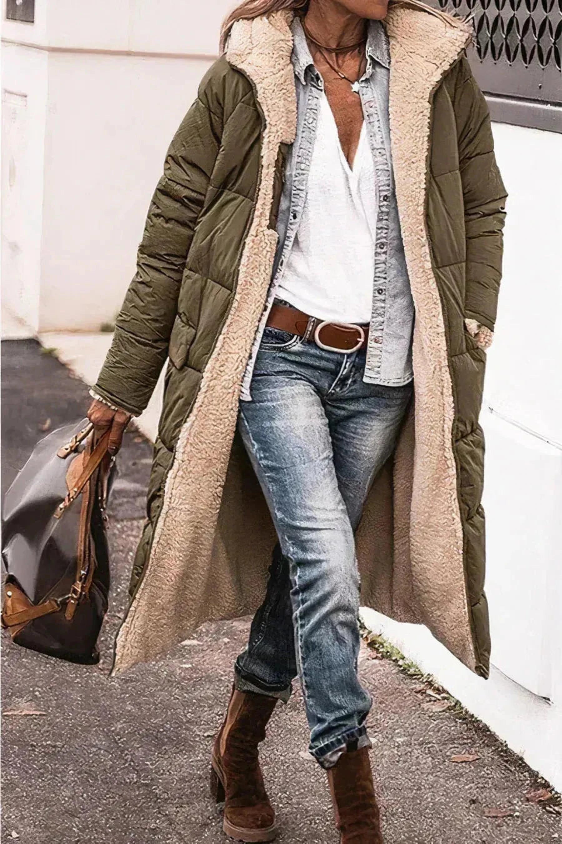Élégance Double Face | Parka Réversible Chaude pour Femmes