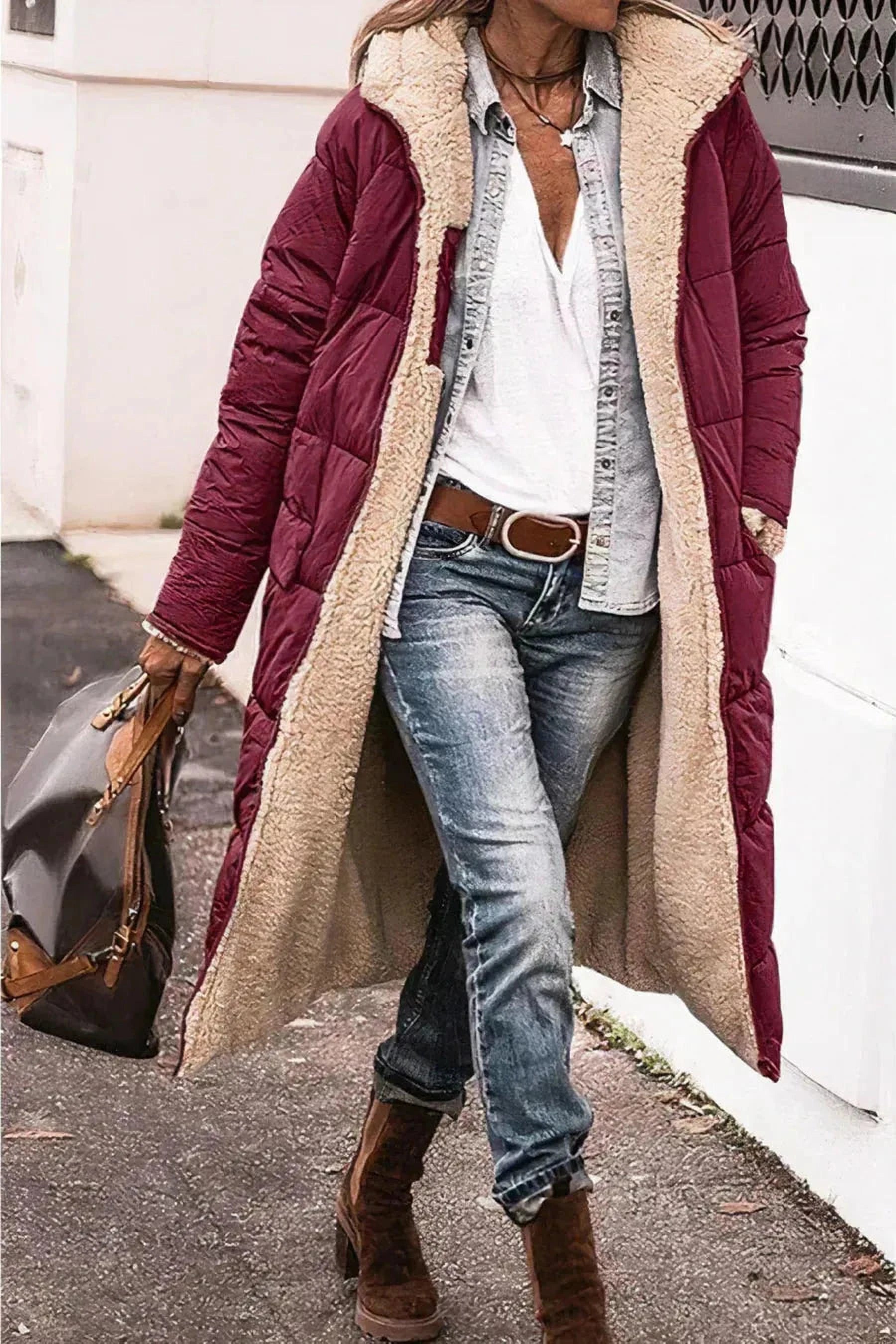 Élégance Double Face | Parka Réversible Chaude pour Femmes
