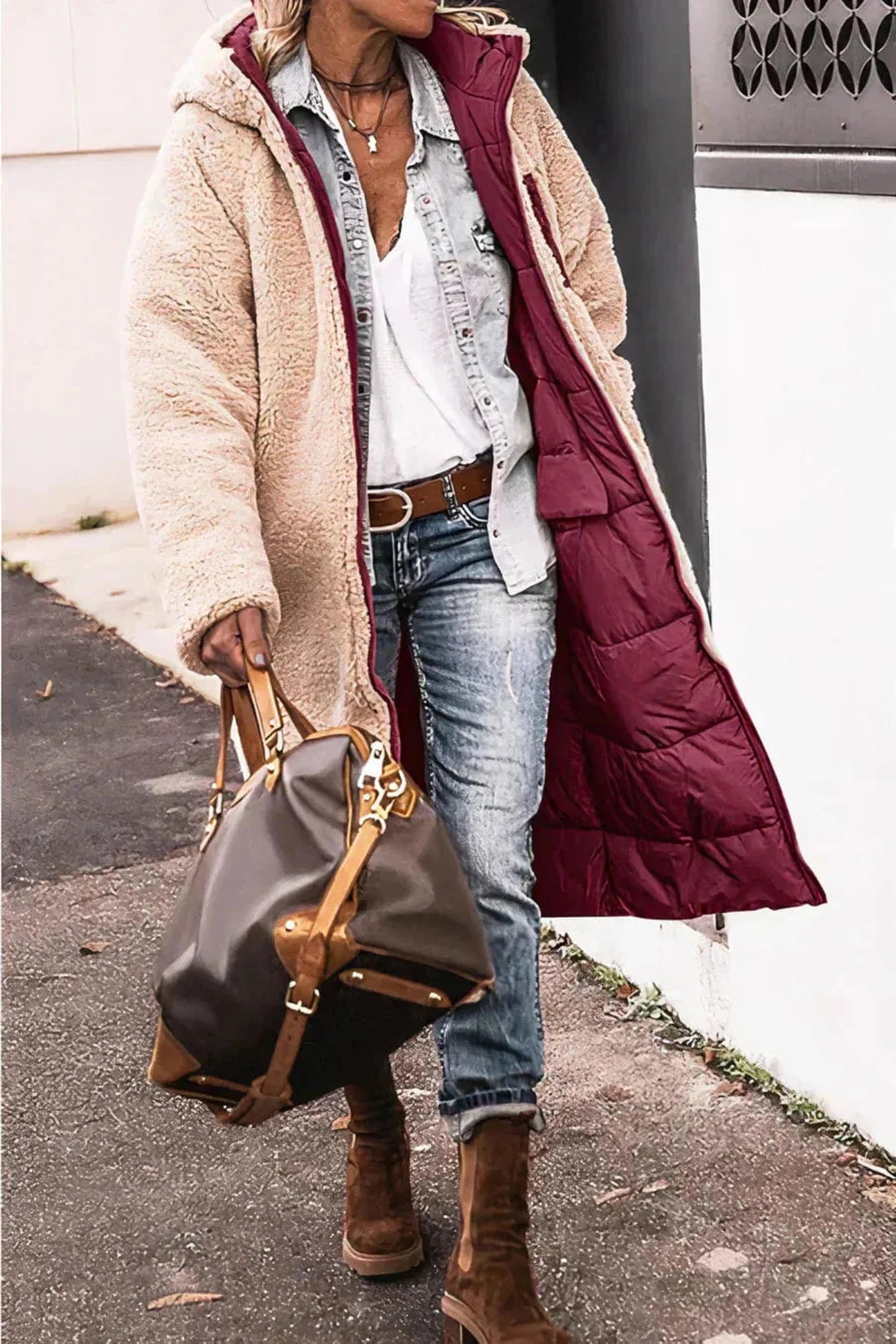 Élégance Double Face | Parka Réversible Chaude pour Femmes