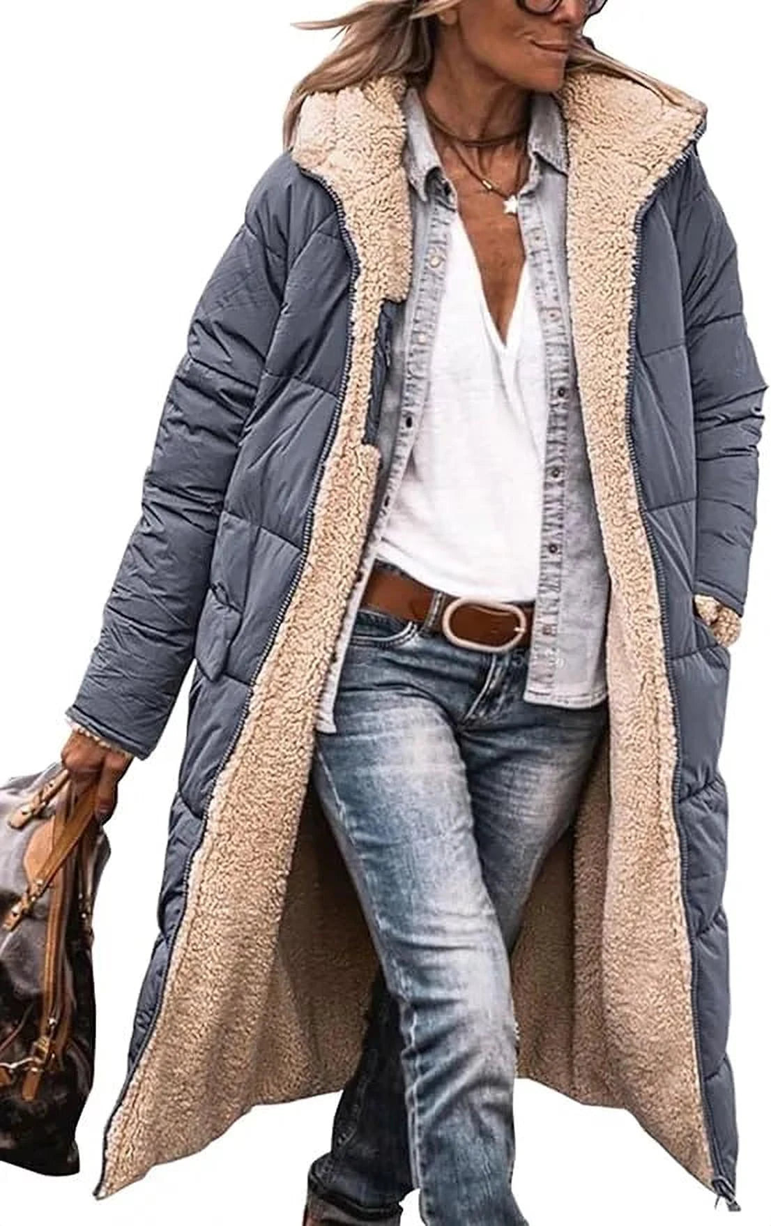 Élégance Double Face | Parka Réversible Chaude pour Femmes