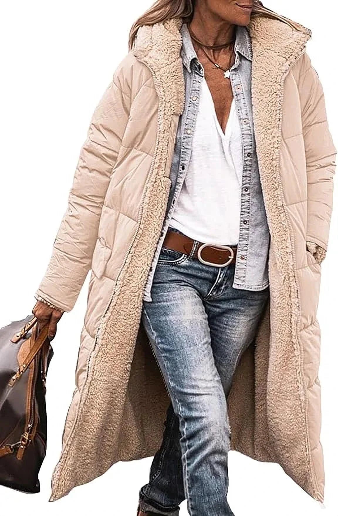 Élégance Double Face | Parka Réversible Chaude pour Femmes