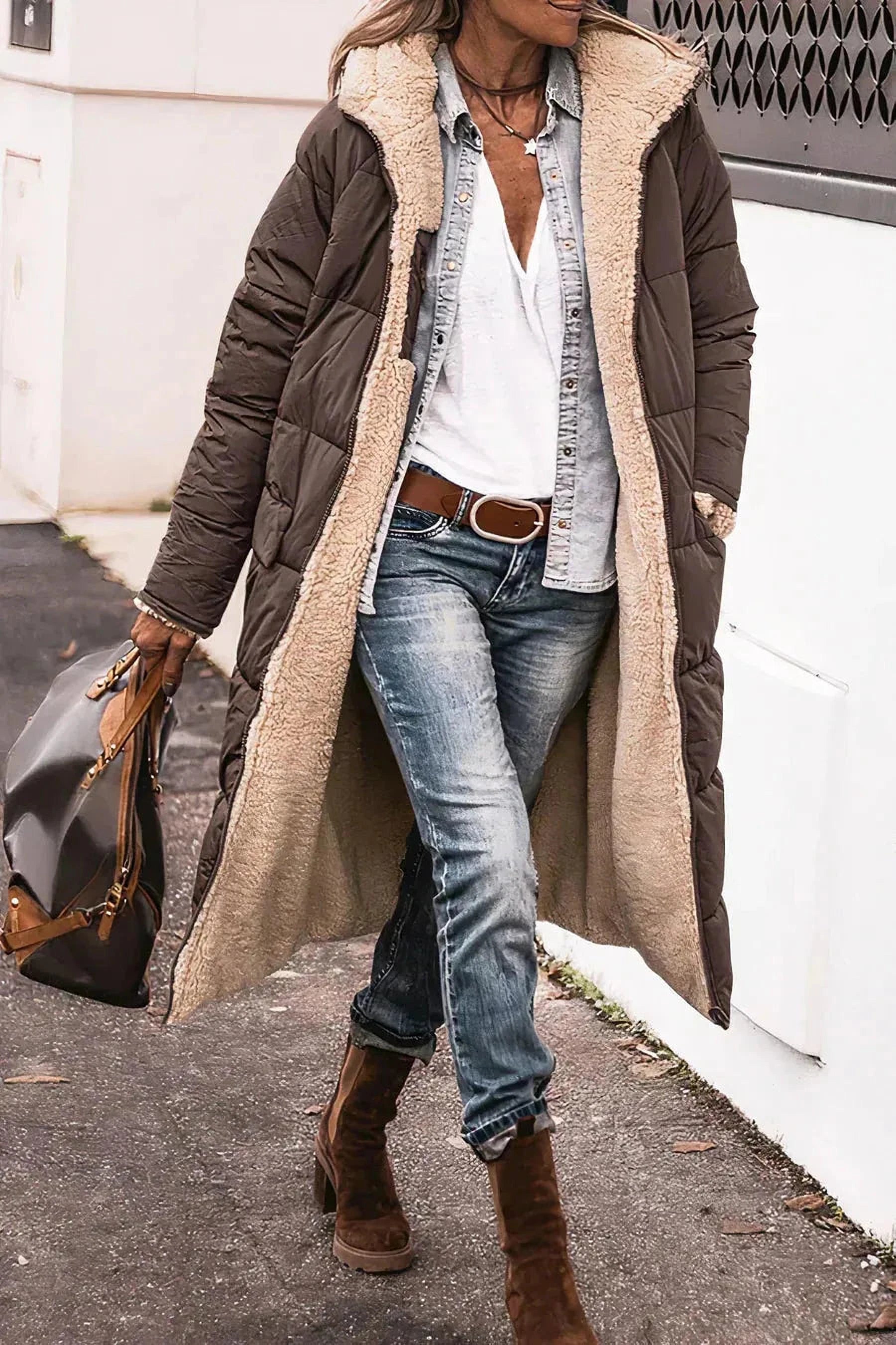Élégance Double Face | Parka Réversible Chaude pour Femmes