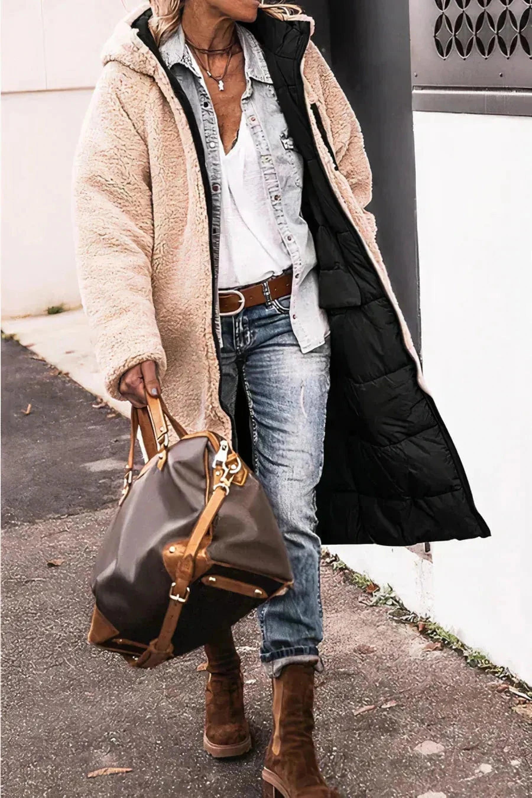 Élégance Double Face | Parka Réversible Chaude pour Femmes