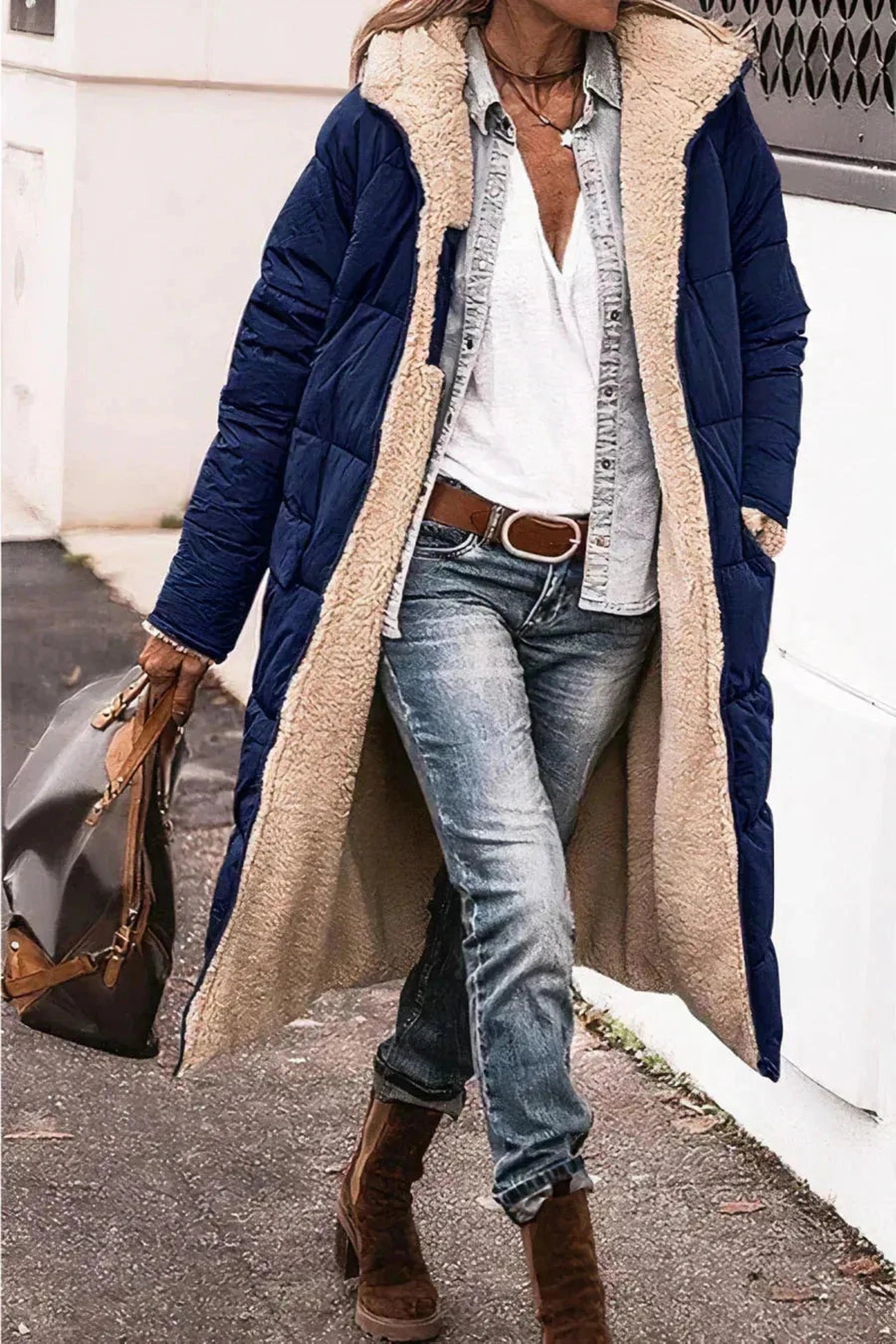 Élégance Double Face | Parka Réversible Chaude pour Femmes