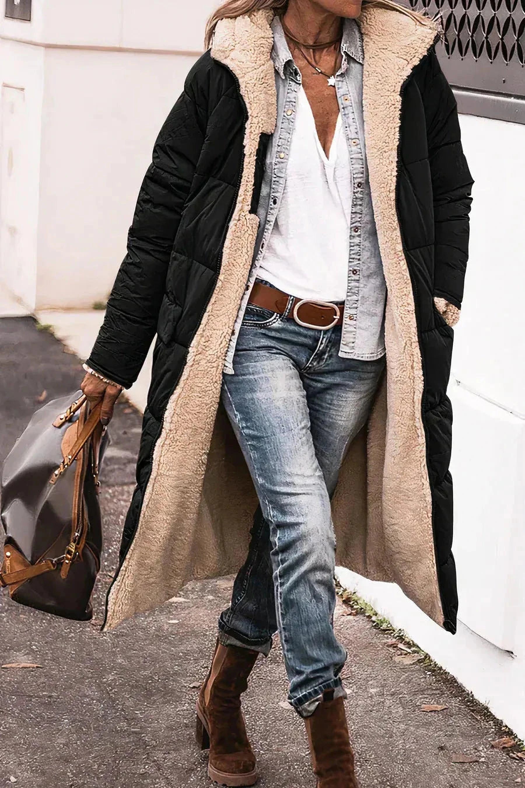 Élégance Double Face | Parka Réversible Chaude pour Femmes