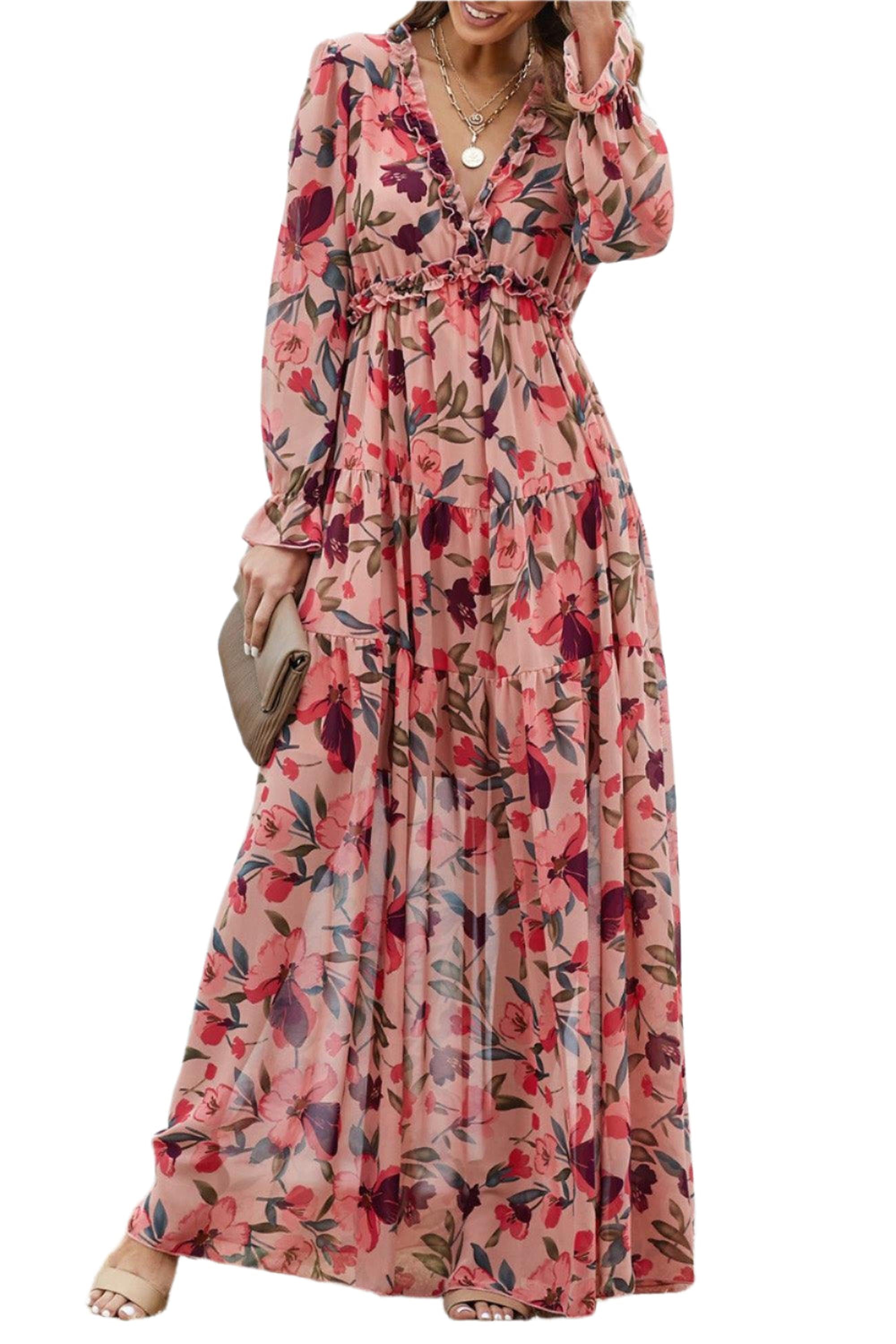 Élégance Flottante | Maxi Robe à Volants en Style Lotus