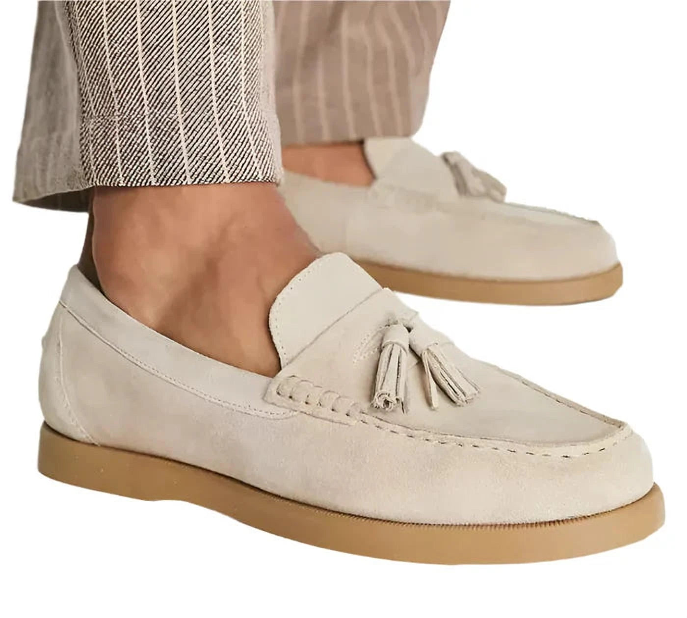 Élégance Nomade | Mocassins en Daim avec Pampilles pour Hommes