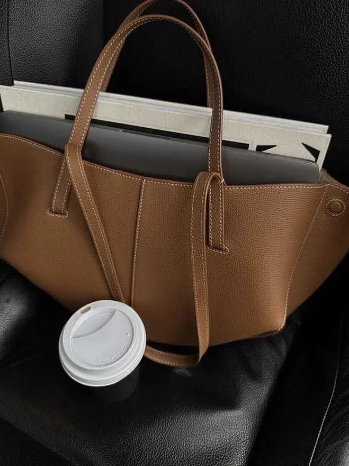 Élégance Plissée | Sac Fourre-Tout en Cuir Sculpté Pour Femme