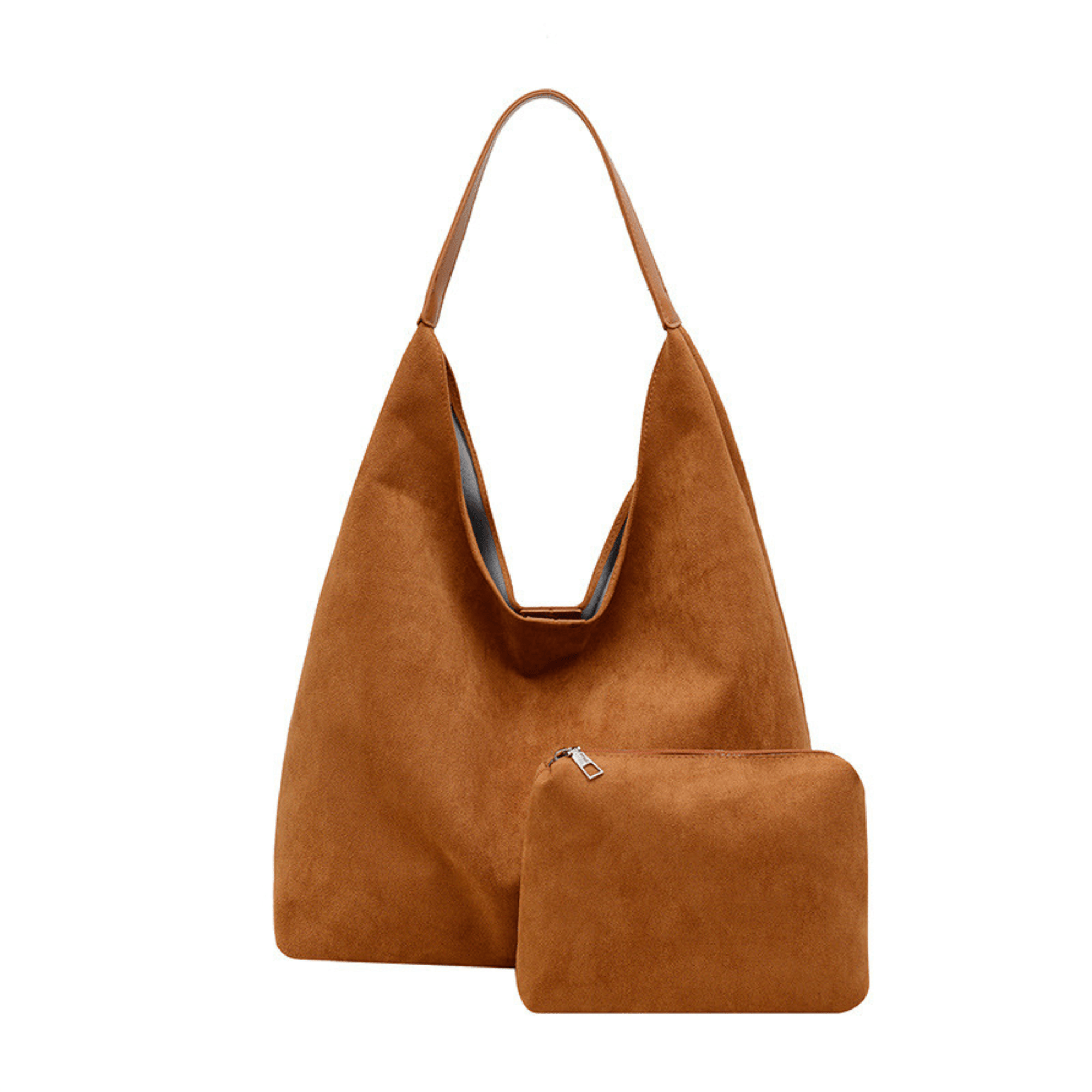 Élégance Portative | Sac souple en V avec pochette et anse longue