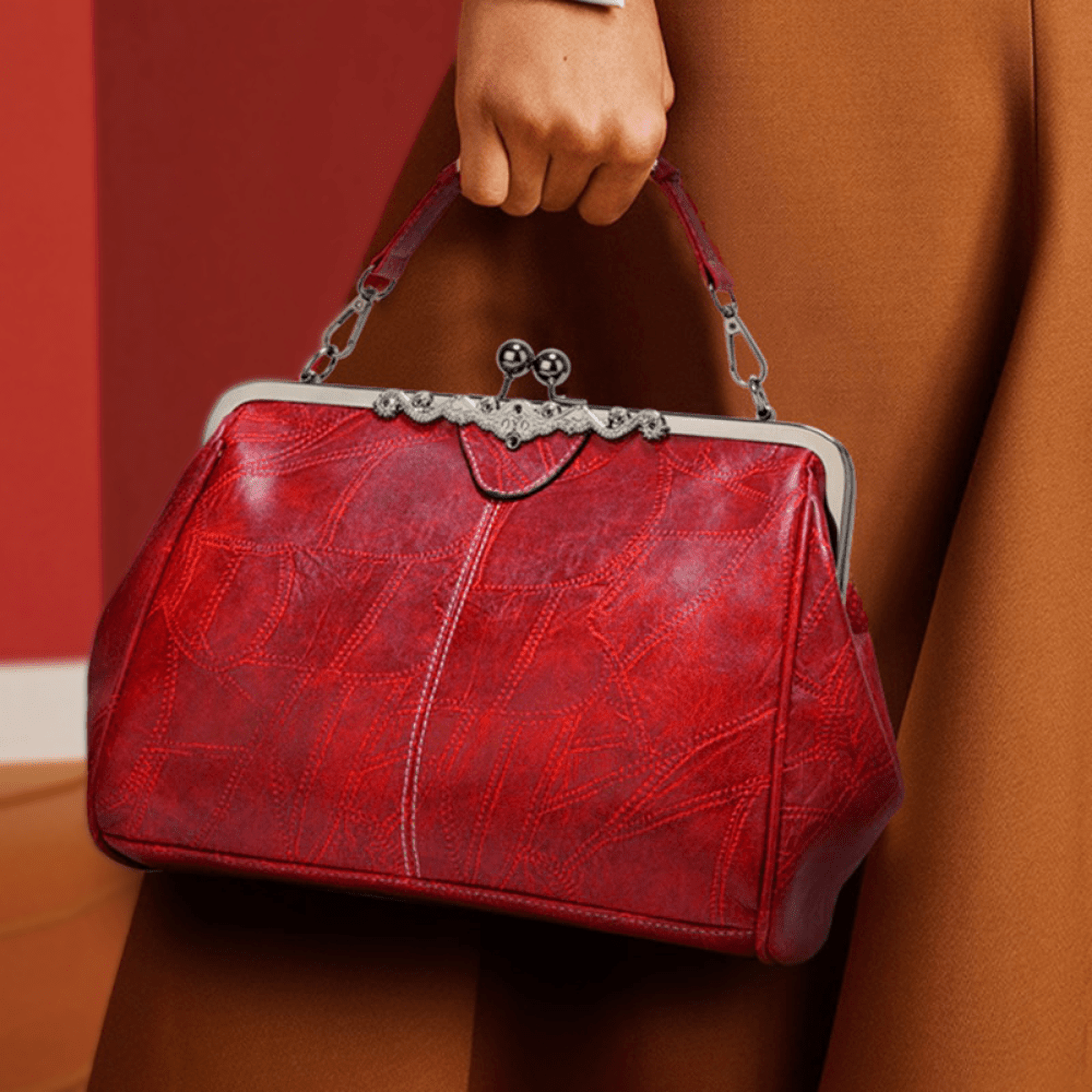 Élégance Rétro Sac | Sac à Main Vintage Chic pour Femmes