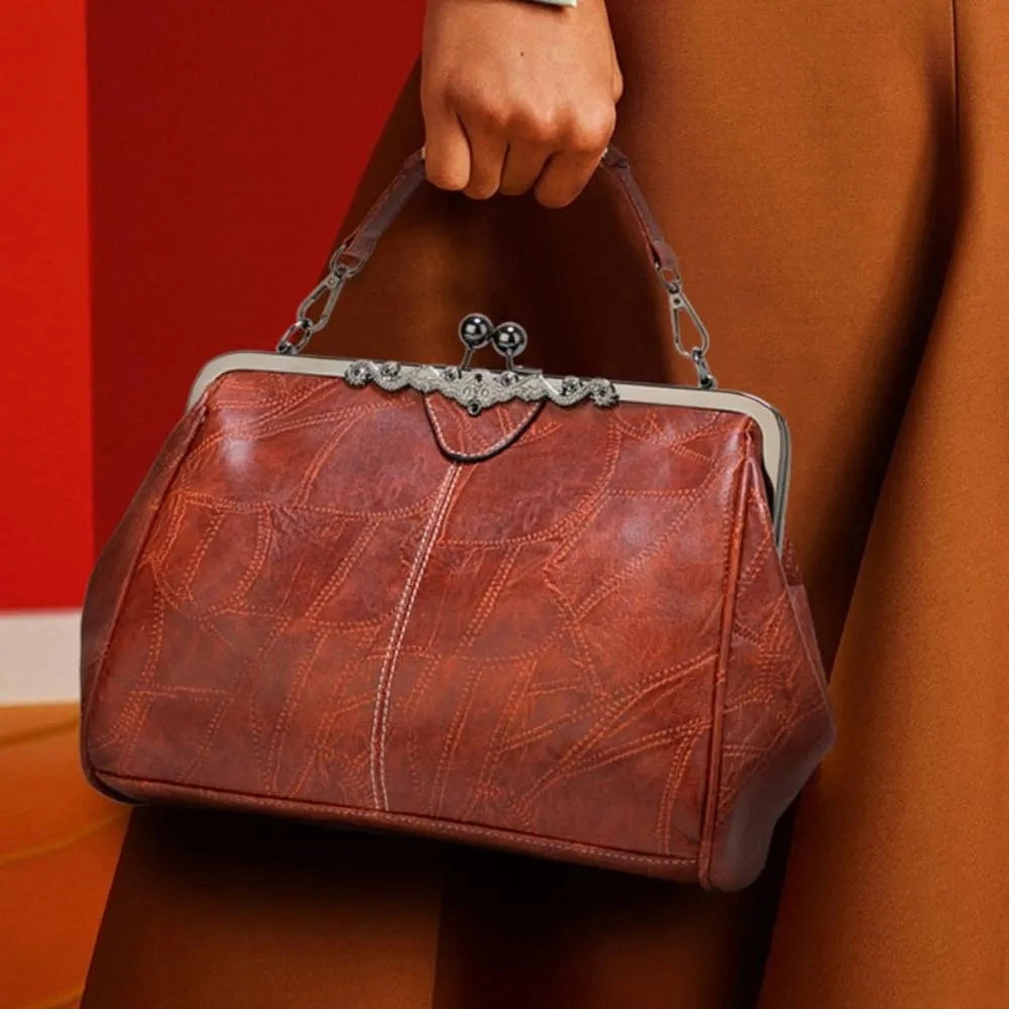 Élégance Rétro Sac | Sac à Main Vintage Chic pour Femmes