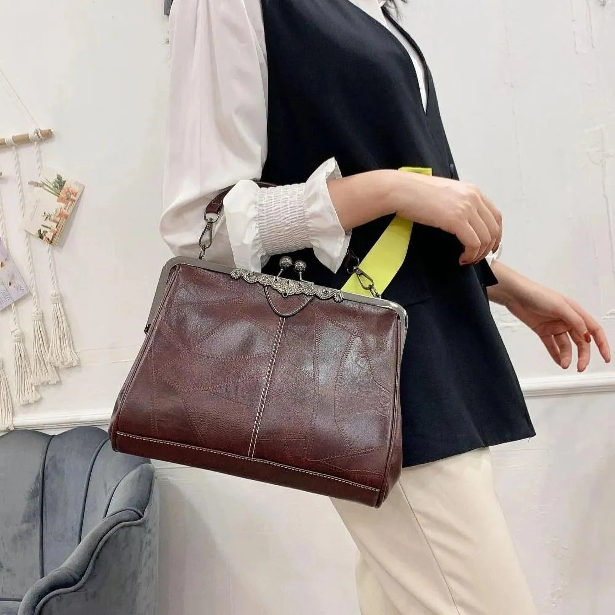 Élégance Rétro Sac | Sac à Main Vintage Chic pour Femmes