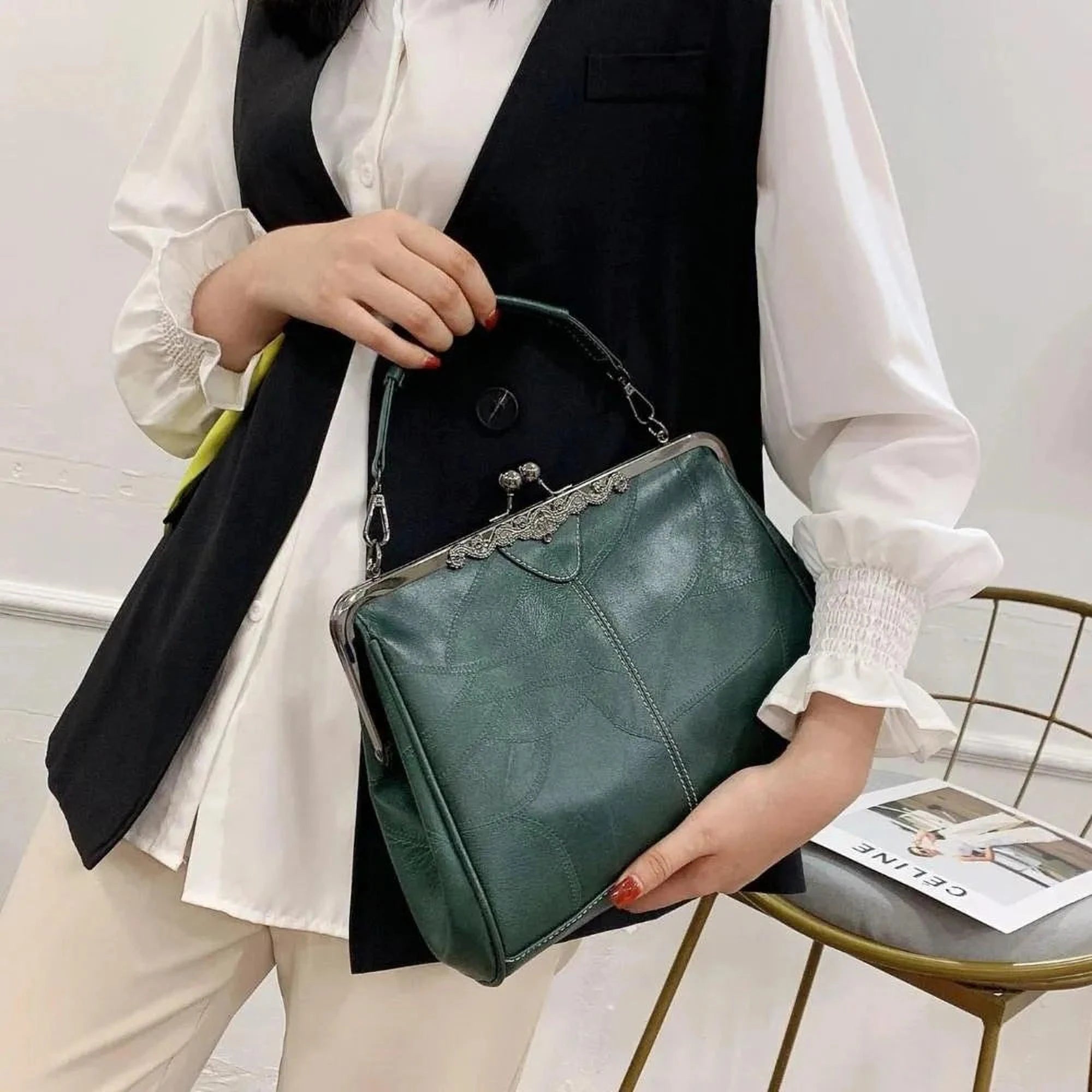 Élégance Rétro Sac | Sac à Main Vintage Chic pour Femmes