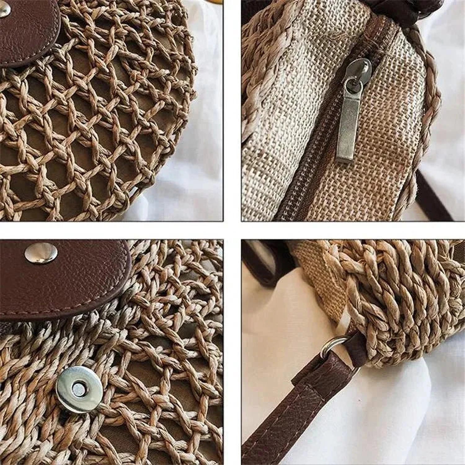 Élégance Ronde | Sac Bandoulière Tressé Avec Rabat Pratique