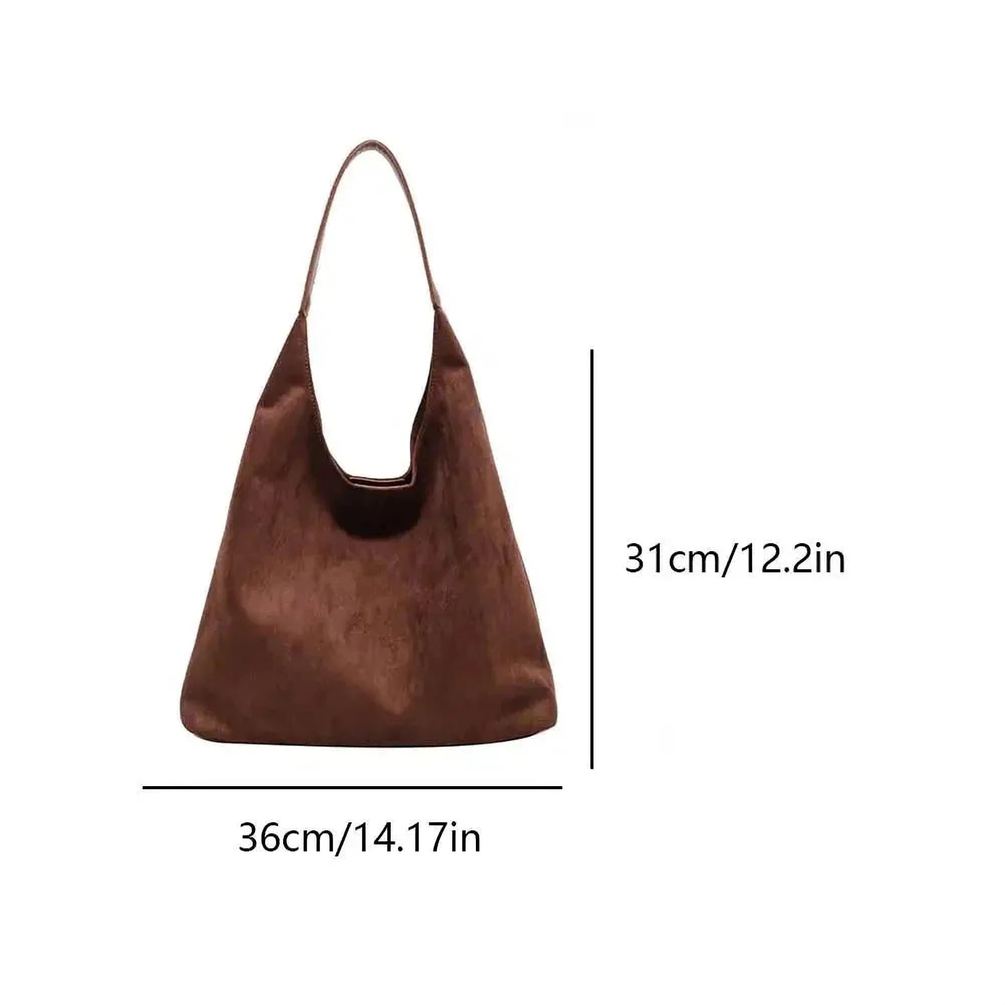 Élégance Soyeuse | Sac Tote en Daim Brun pour Tenue Féminine