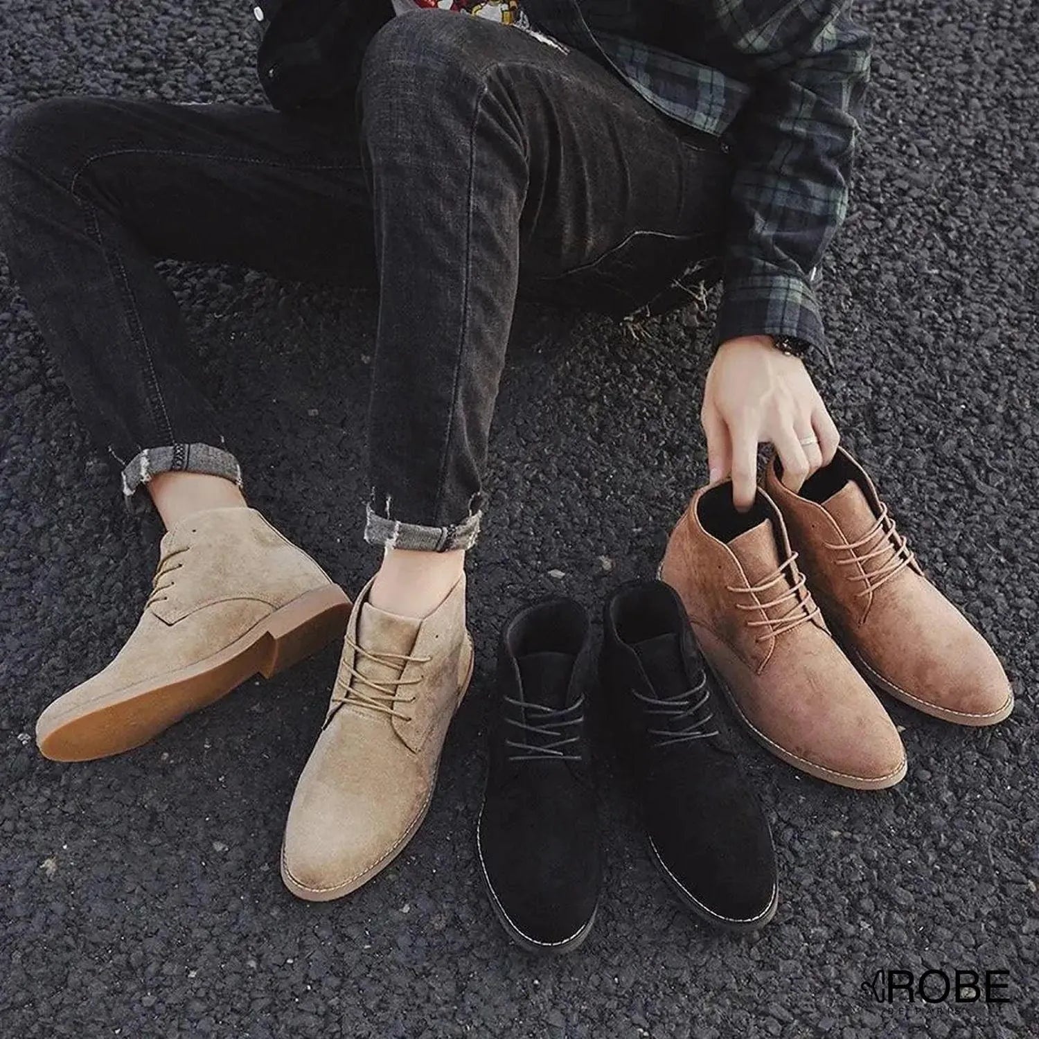 Élégance Tempétueuse | Bottes en Daim pour Hommes