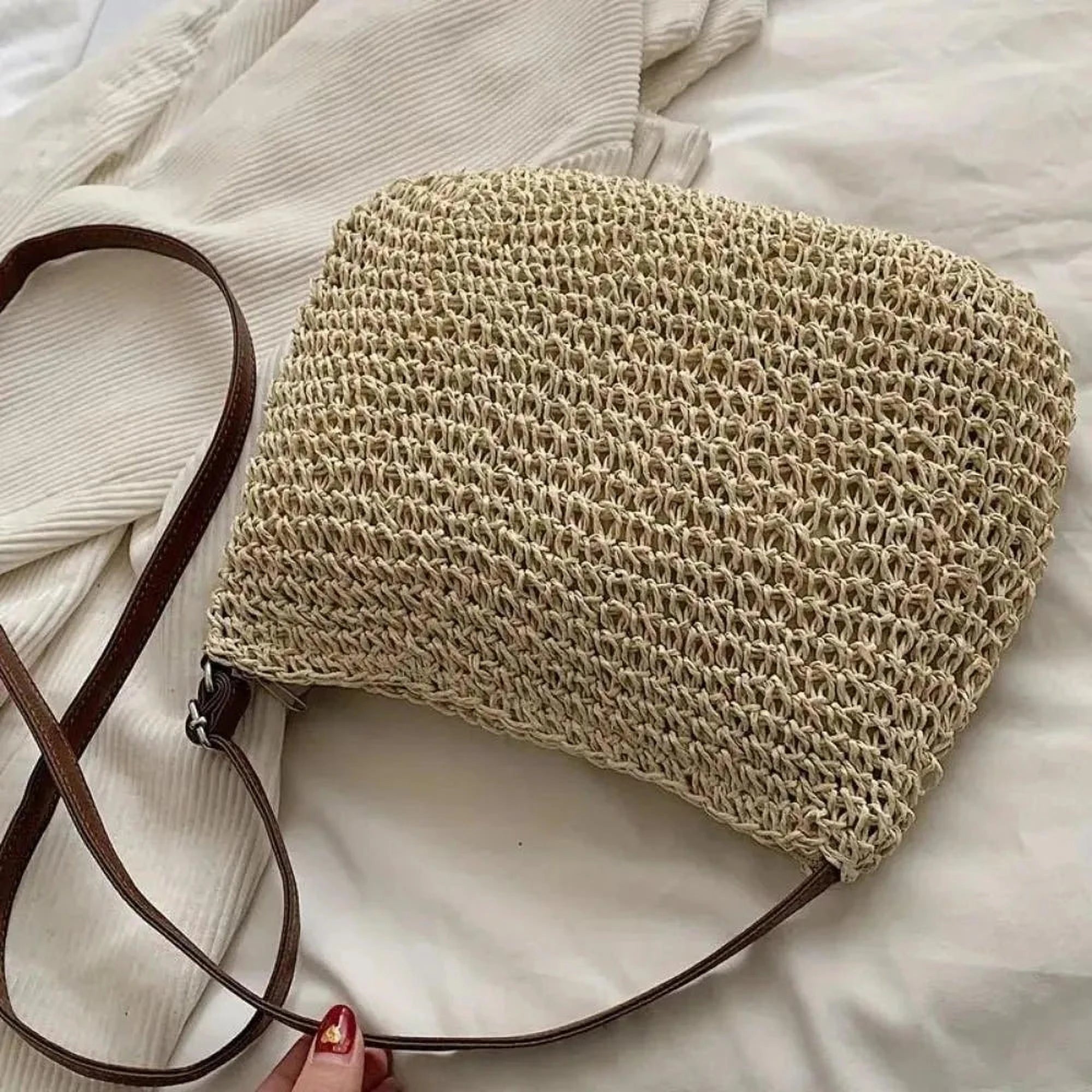 Élégance Tressée | Sac en Bandoulière Raphia pour Femmes