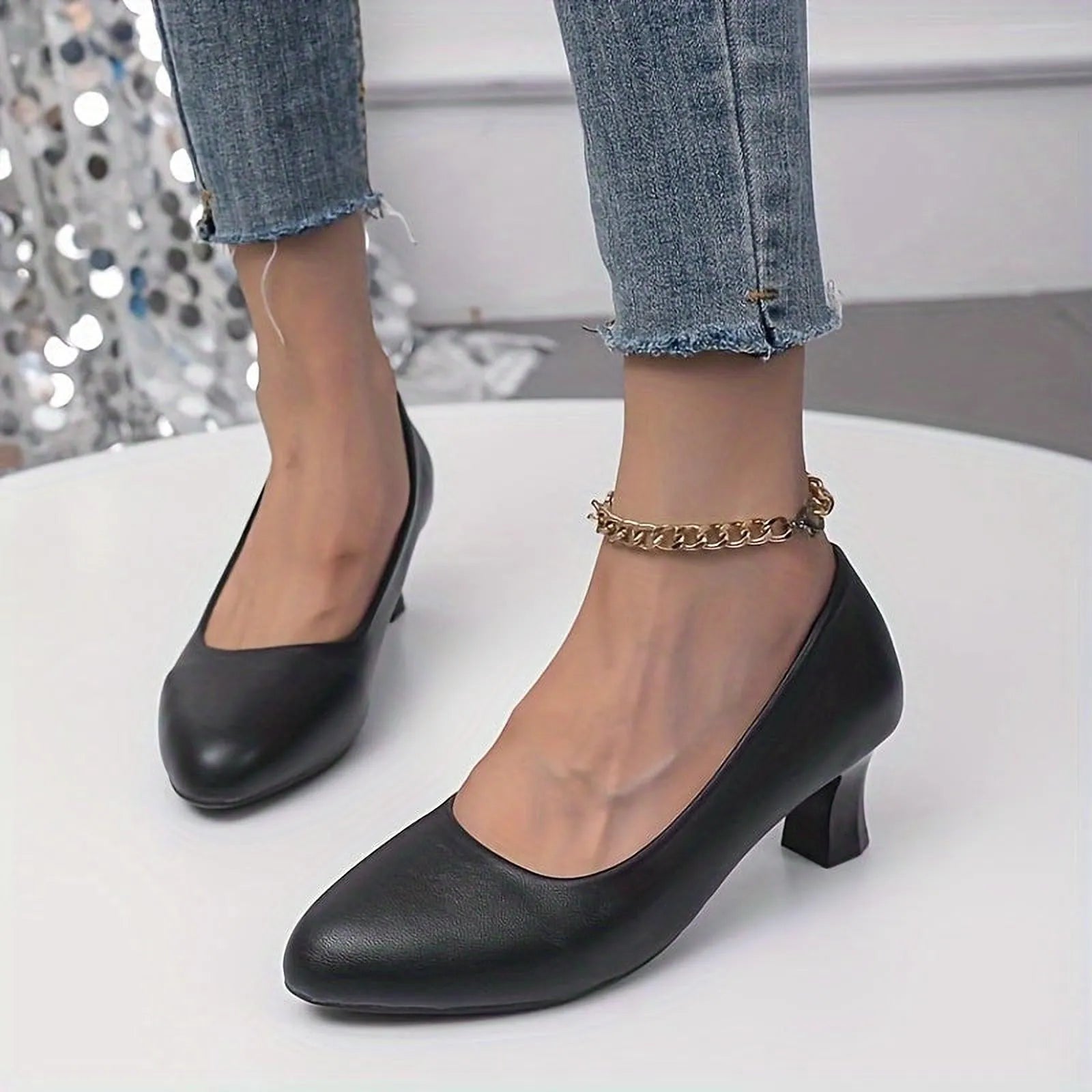 Irina Élégance | Chaussures femme à talon bloc et bout pointu