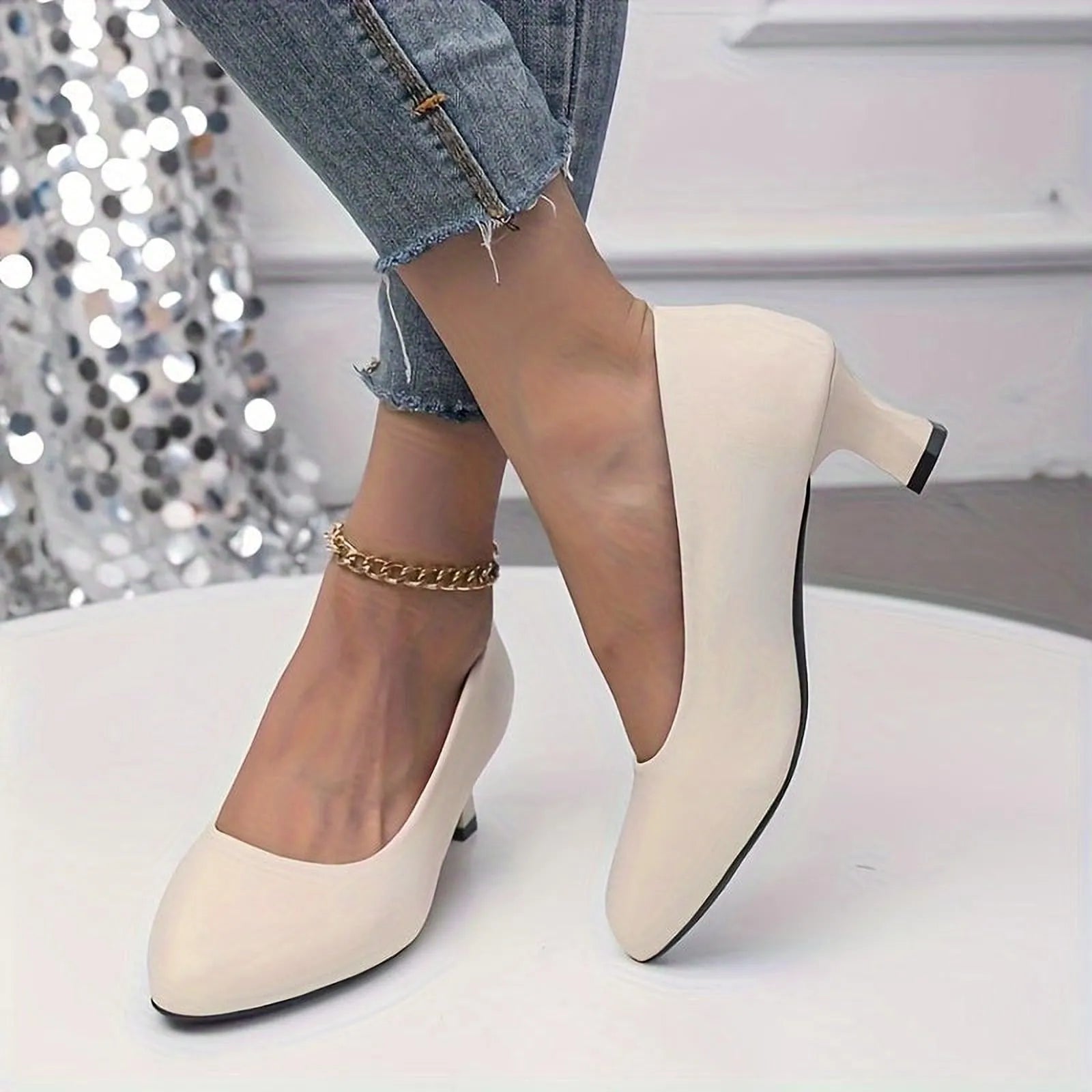 Irina Élégance | Chaussures femme à talon bloc et bout pointu
