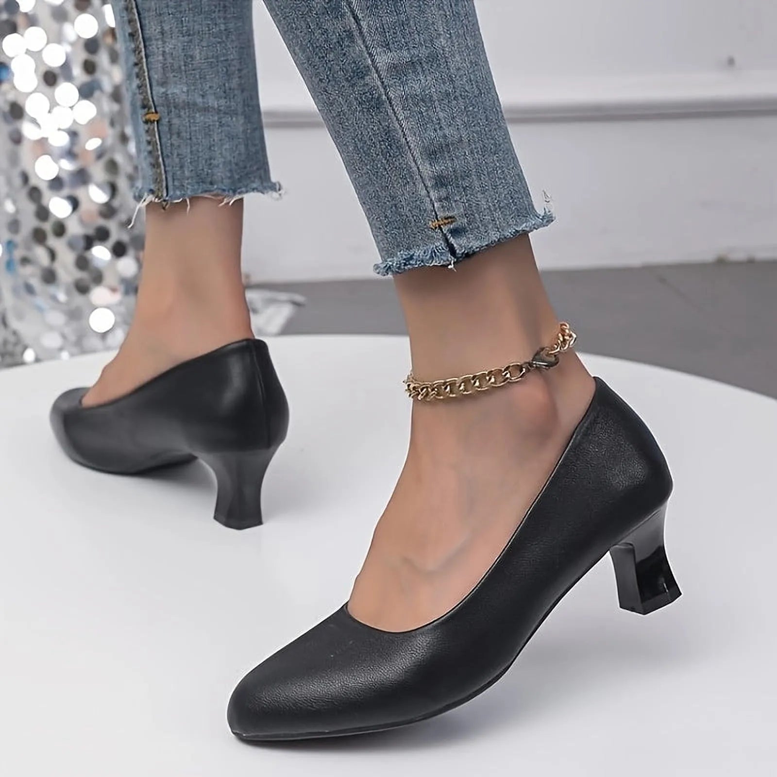 Irina Élégance | Chaussures femme à talon bloc et bout pointu