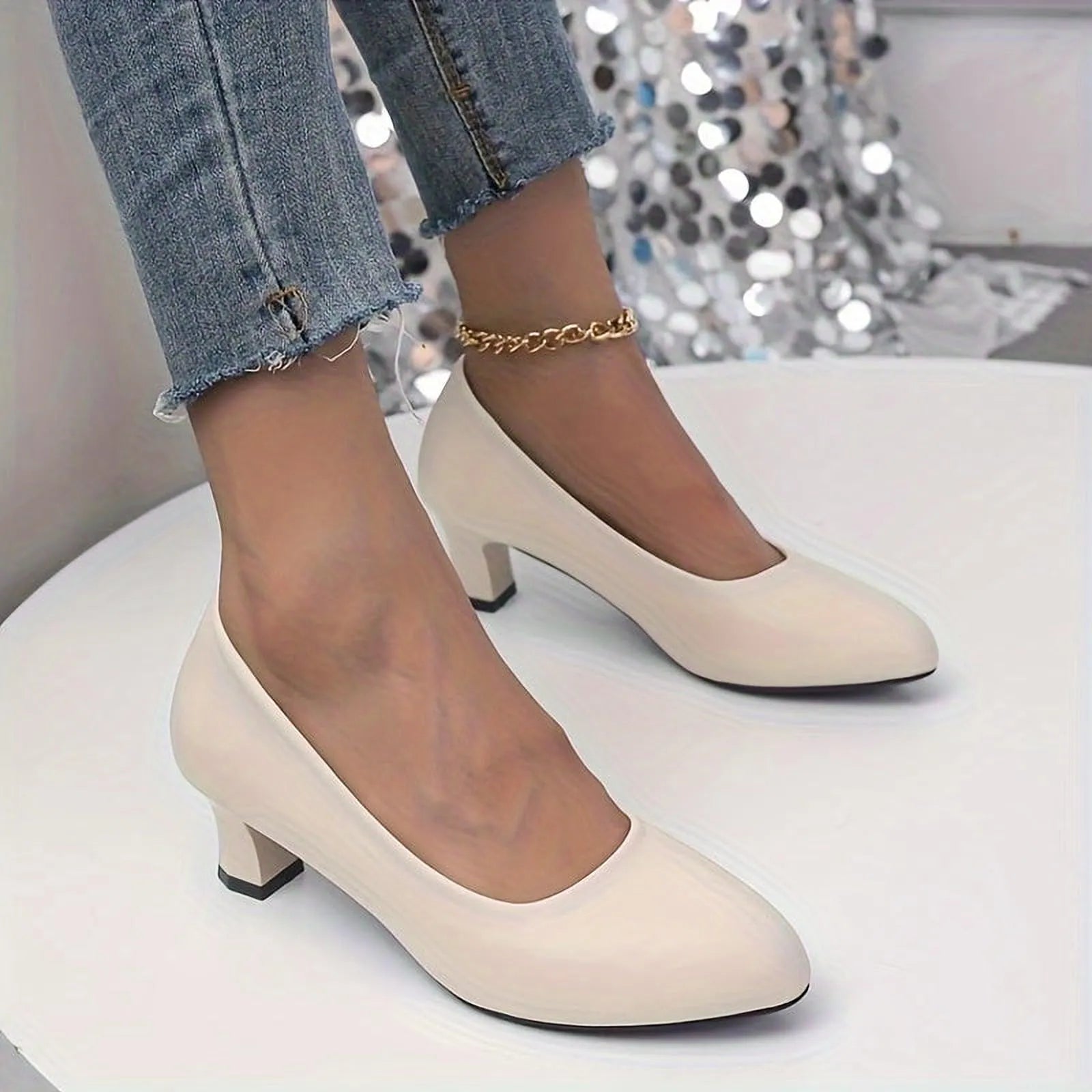 Irina Élégance | Chaussures femme à talon bloc et bout pointu