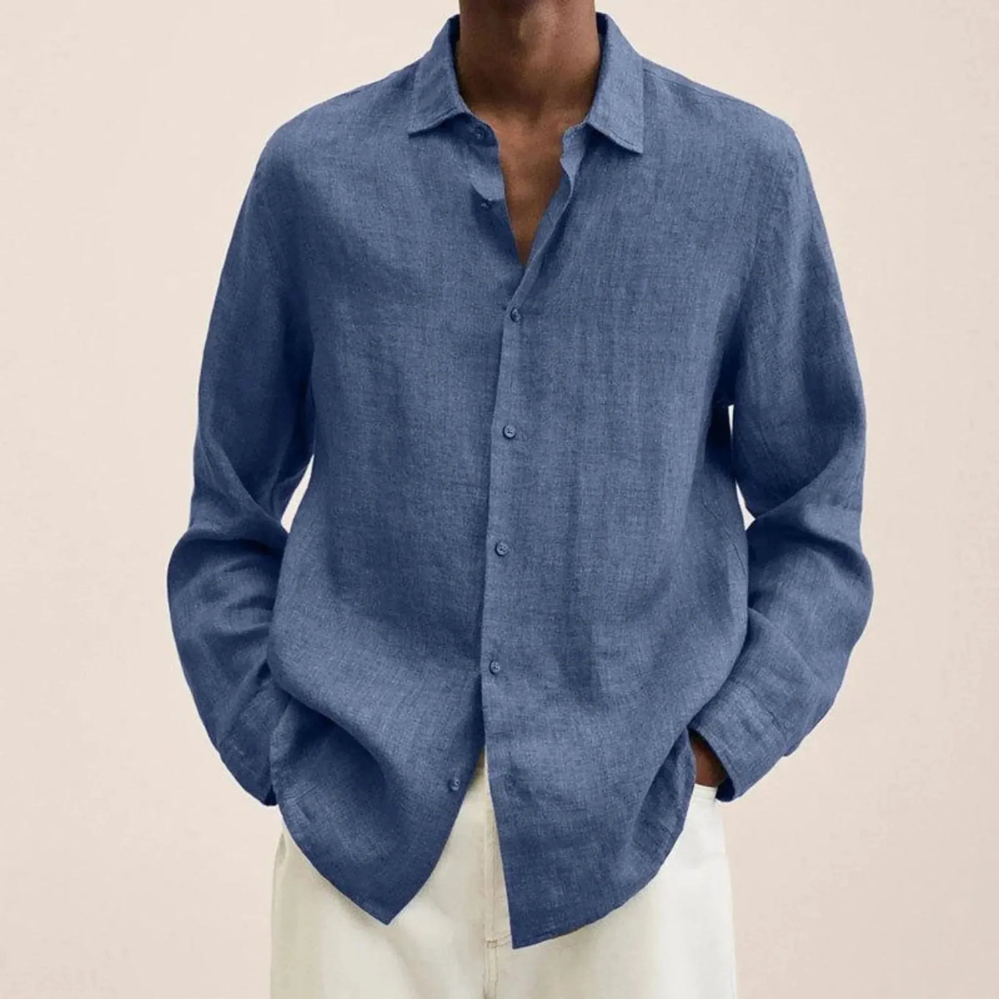 Linotique Élégant | Chemise Homme en Lin à Manches Longues