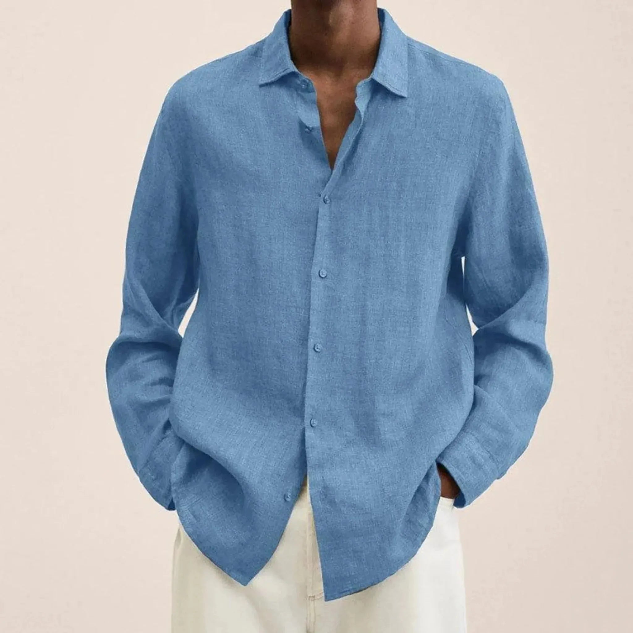 Linotique Élégant | Chemise Homme en Lin à Manches Longues